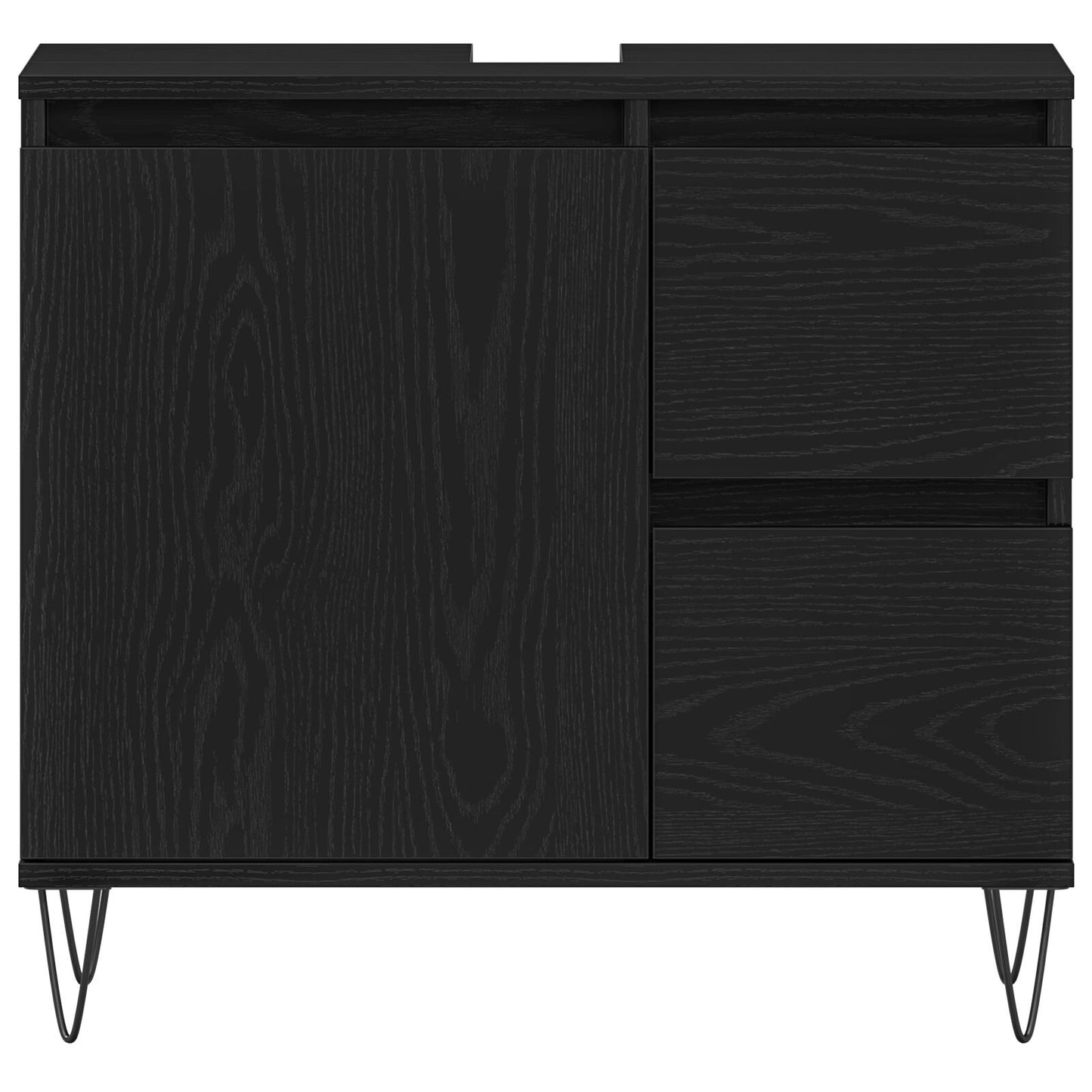 Baderomsinnredningssett 3 pcs Svart Eik 30 x 30 x 190 cm