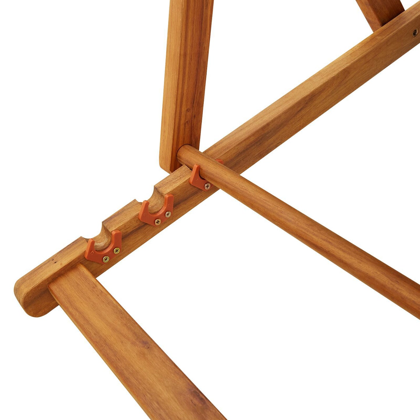 Strandstol med pute 2 pcs Brun Solid akasietre