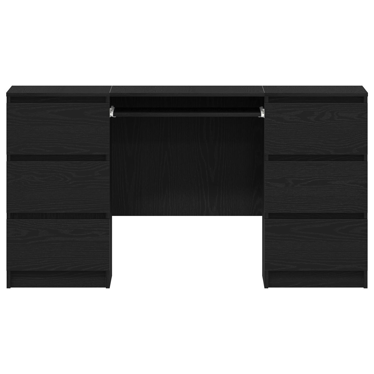 Skrivebord med skuff Svart Eik 140 x 50 x 76 cm Konstruert tre