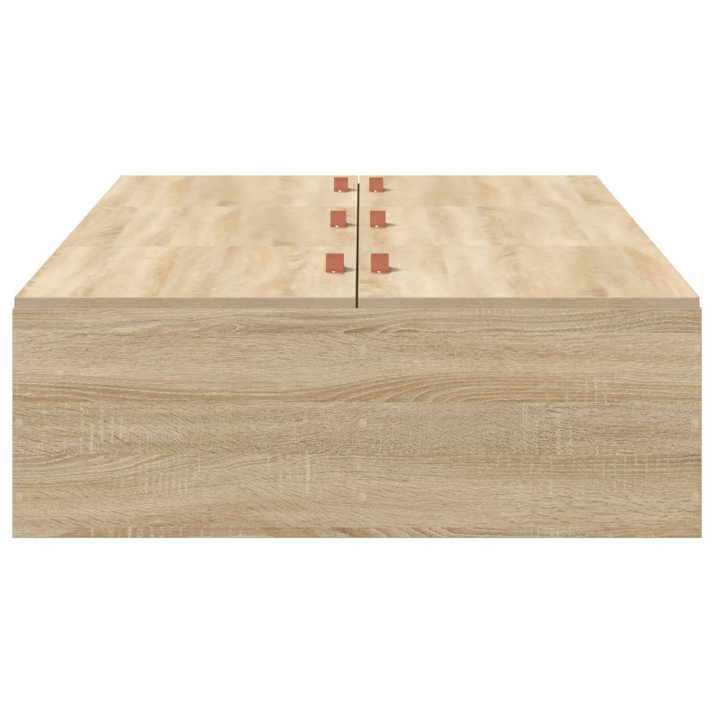 Seng med lagring Sonoma eik 100 x 200 cm Konstruert tre