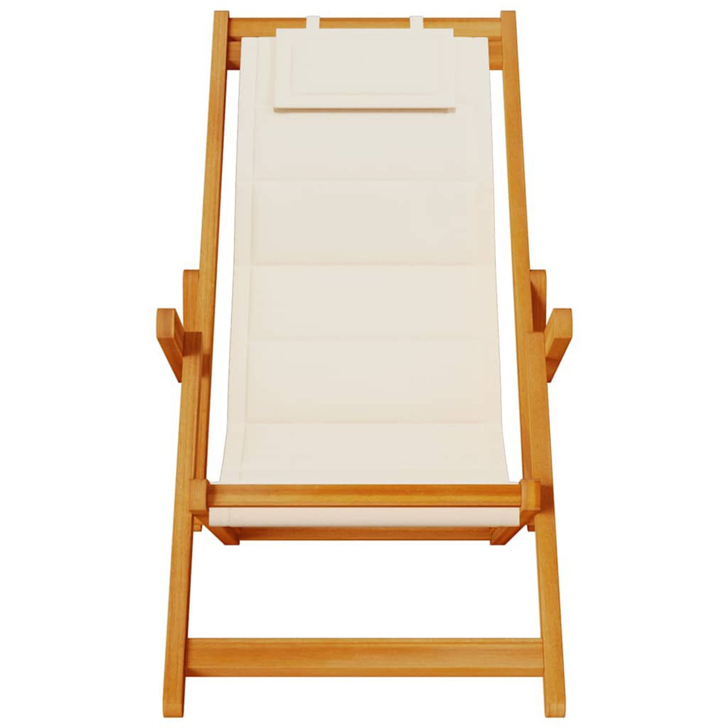 Strandstol med pute 2 pcs Brun Solid akasietre