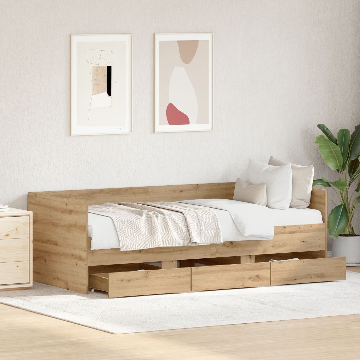 Seng med skuff Artisan Eik 90 x 200 cm Konstruert tre