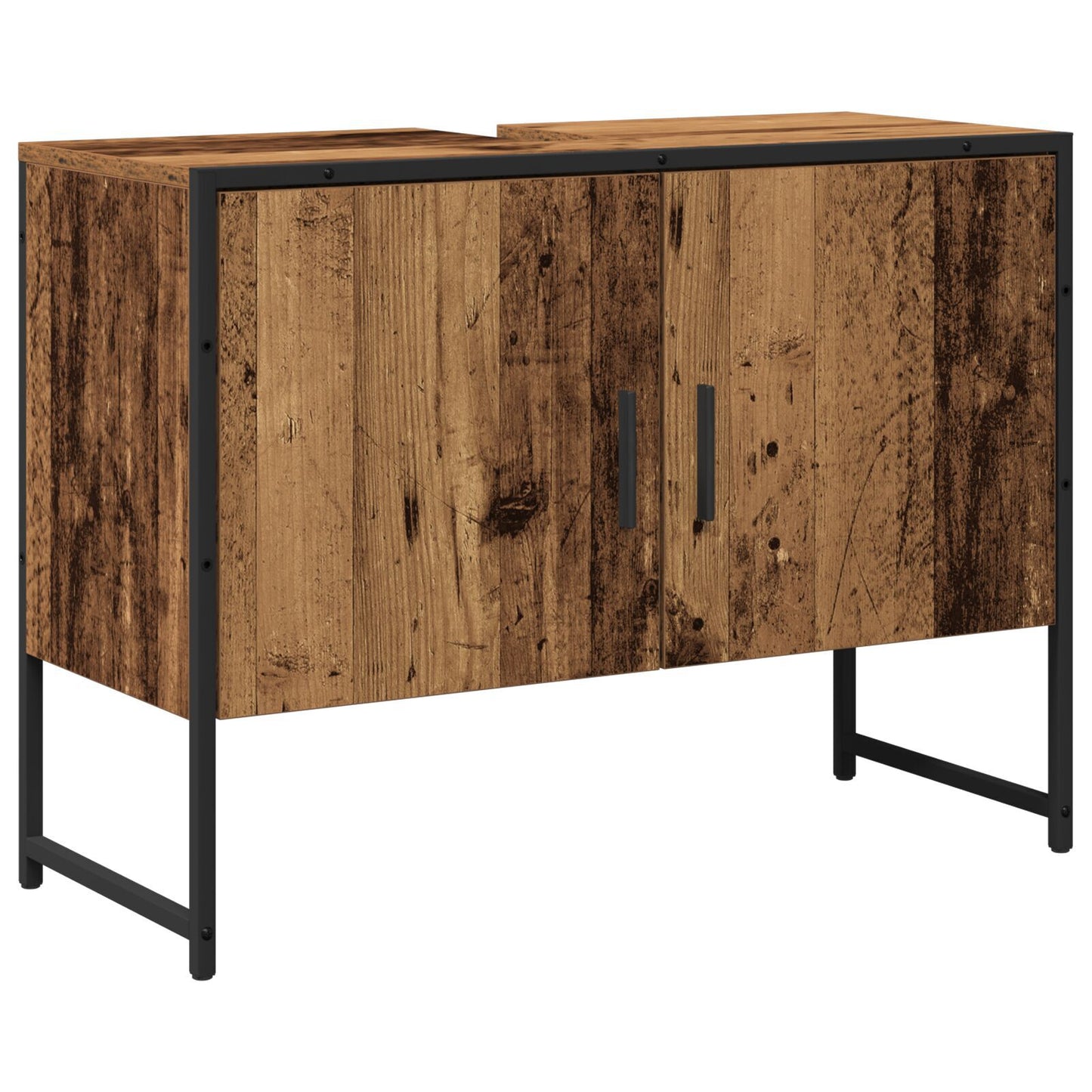 Baderomsinnredningssett Veggmontert 2 pcs Brun Konstruert tre