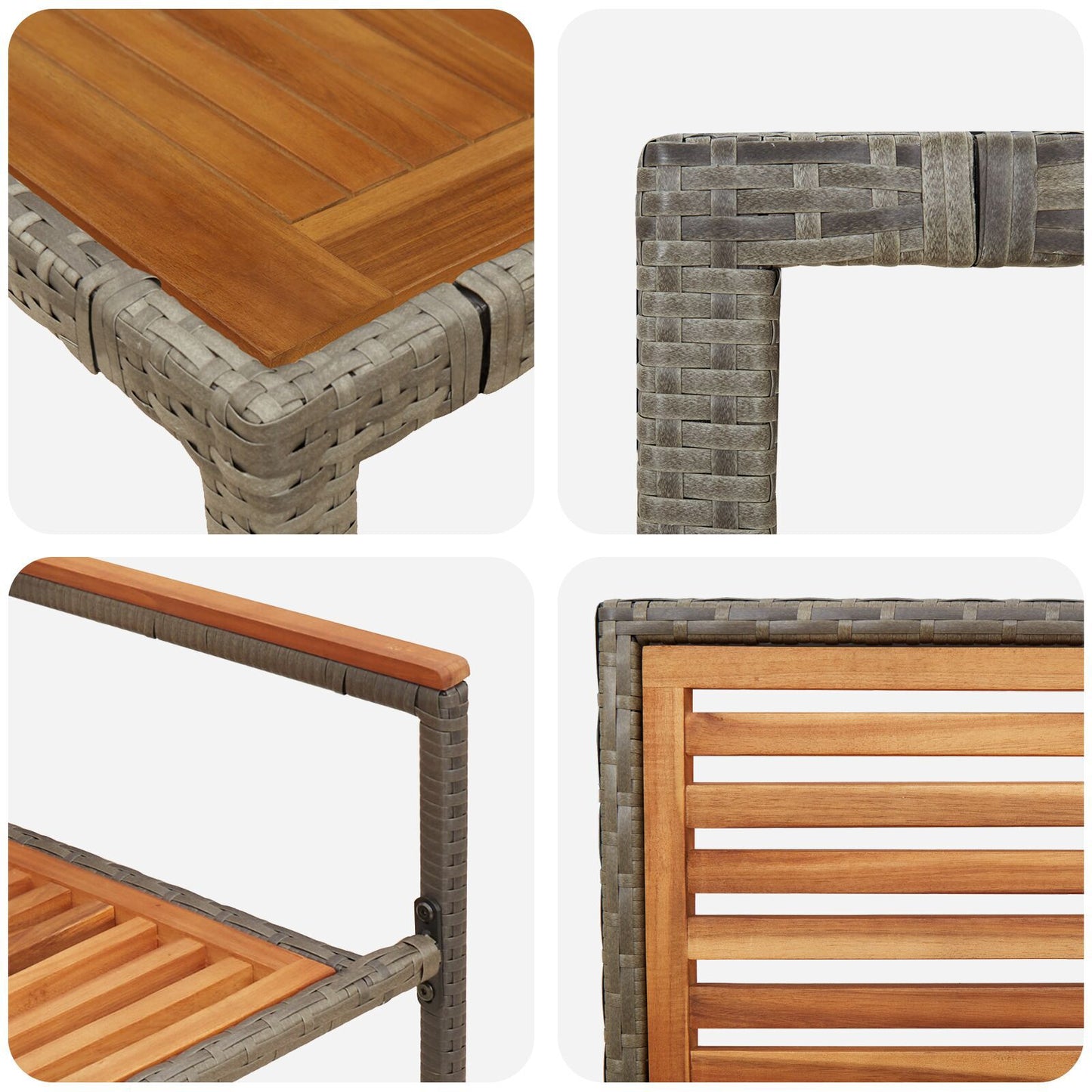 Hage Spisegruppe 3 pcs Grå og Brun polyrotting