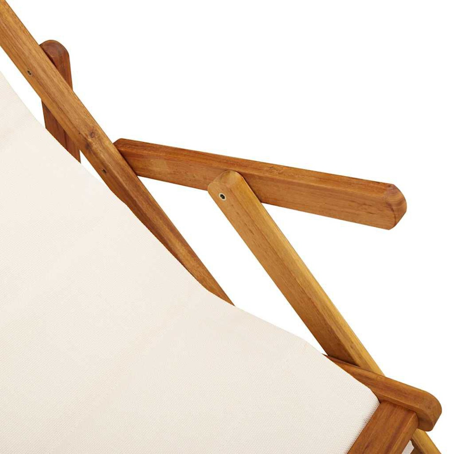 Strandstol med pute 2 pcs Brun Solid akasietre
