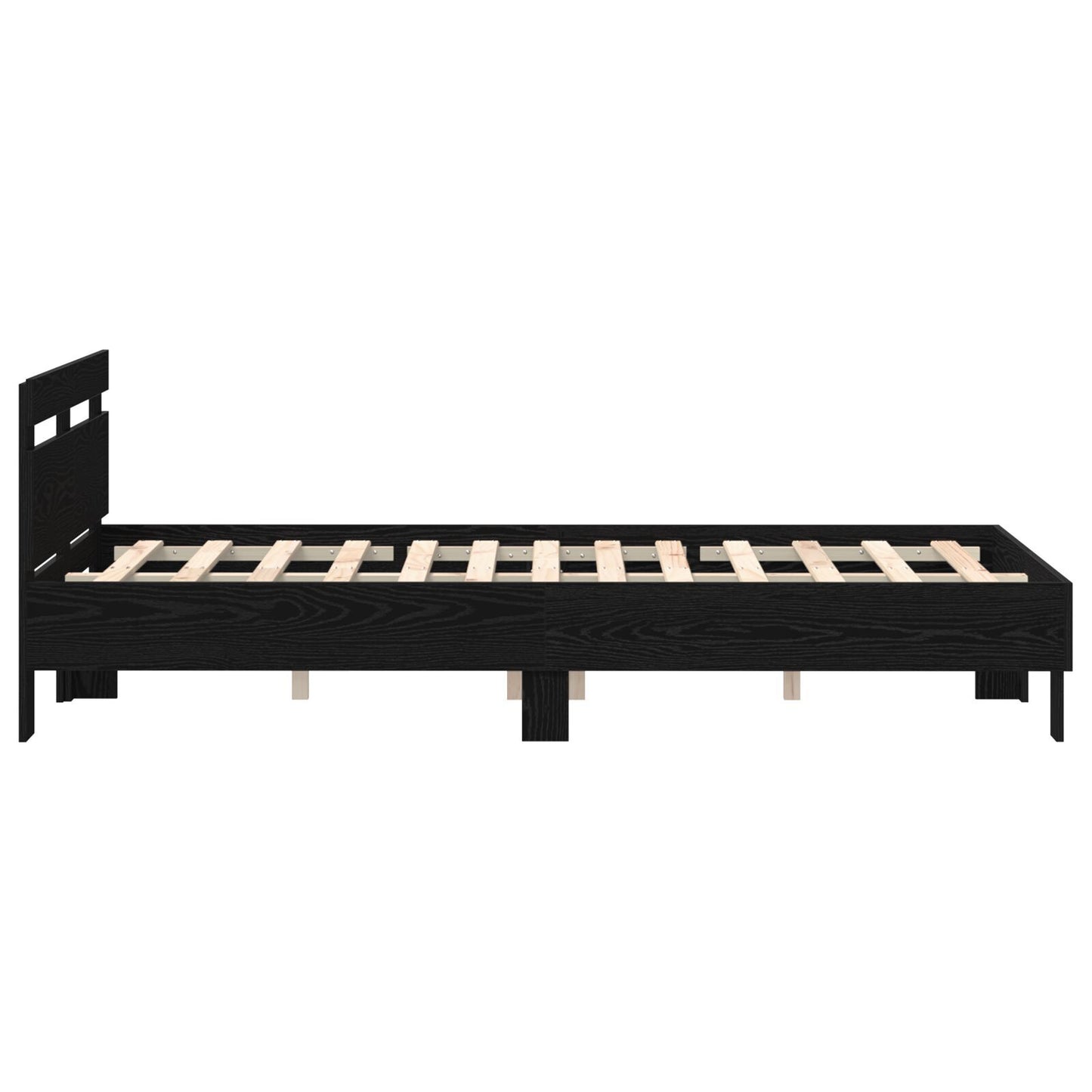 Sengestamme med LED Svart Eik 120 x 190 cm Konstruert tre