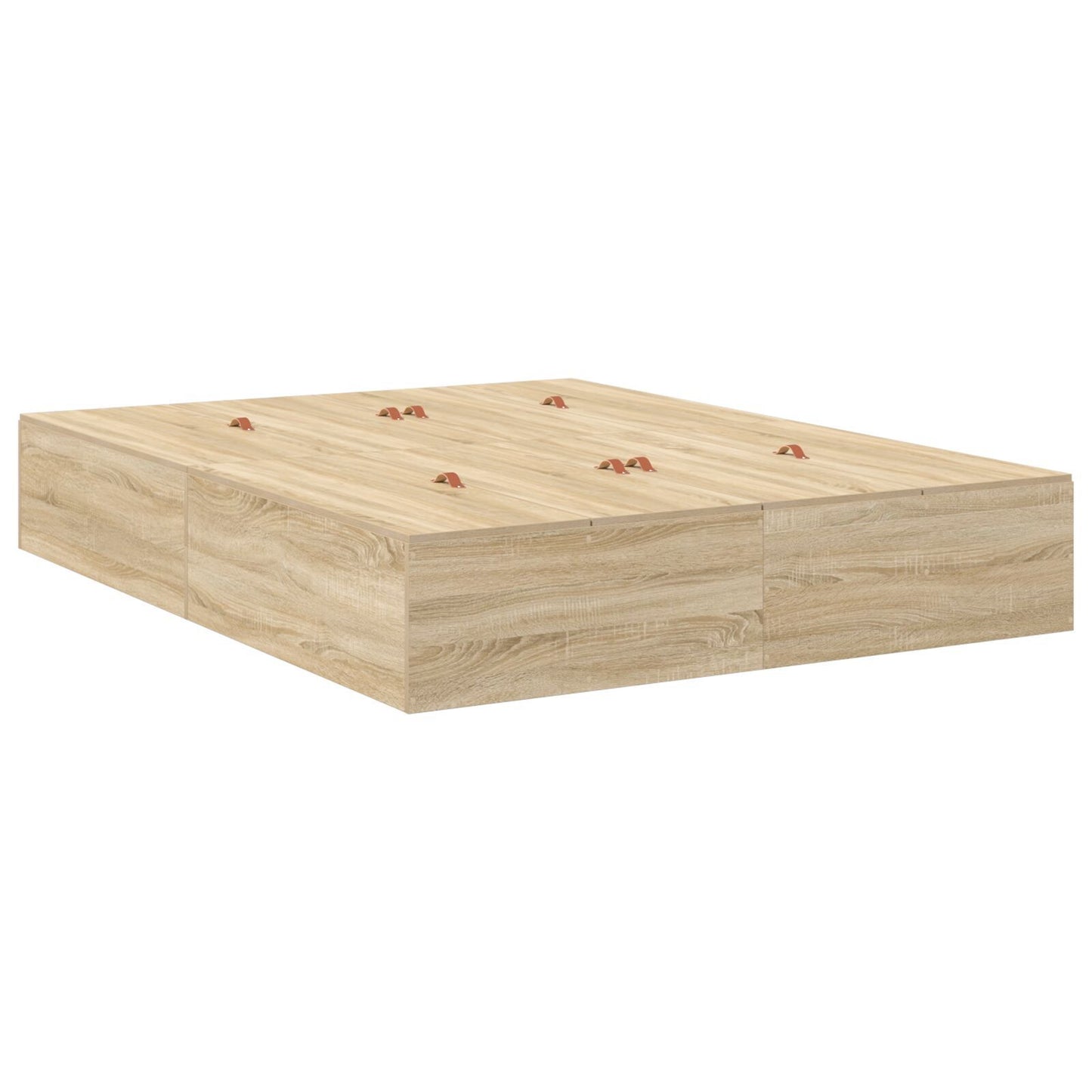 Seng med lagring Sonoma eik 150 x 200 cm Konstruert tre
