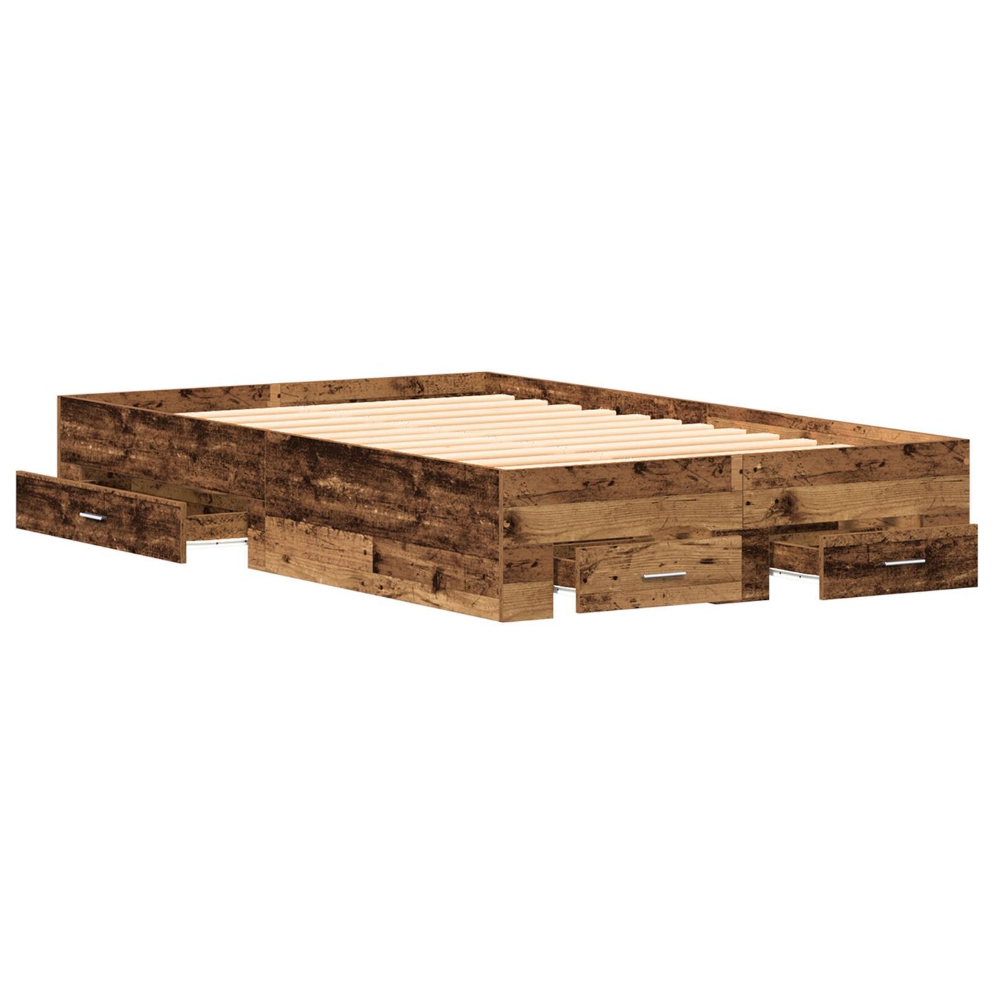 Sengestamme med skuff Gamle tre 120 x 190 cm Konstruert tre
