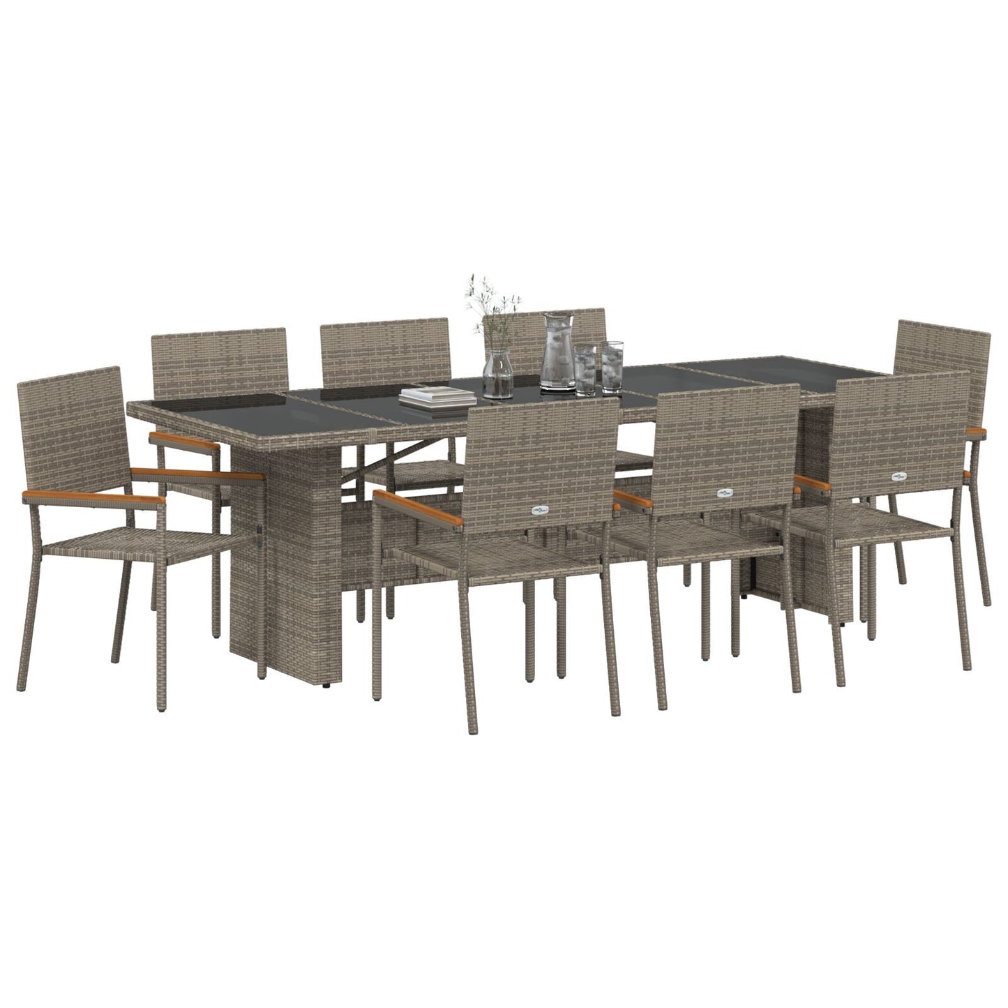 Hage Spisegruppe 9 pcs Beige polyrotting