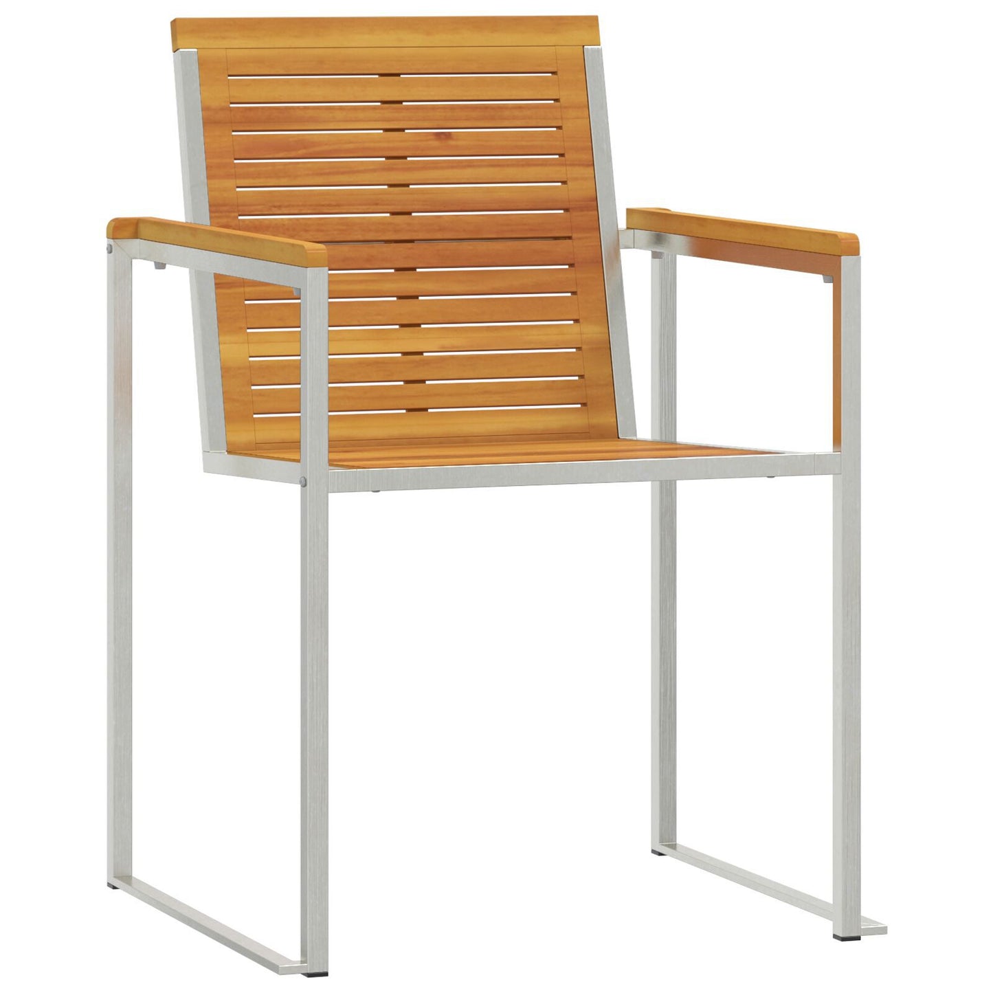 Solstol 3 pcs Brun Massiv akasie tre og rustfritt stål