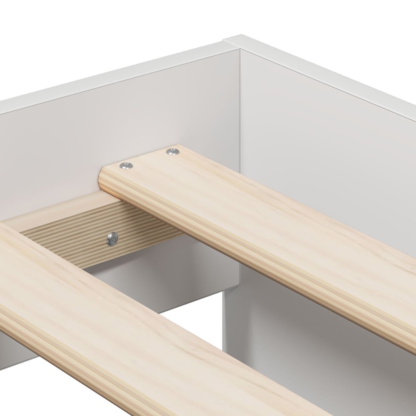 Sengestamme med skuff Hvit 90 x 200 cm Konstruert tre