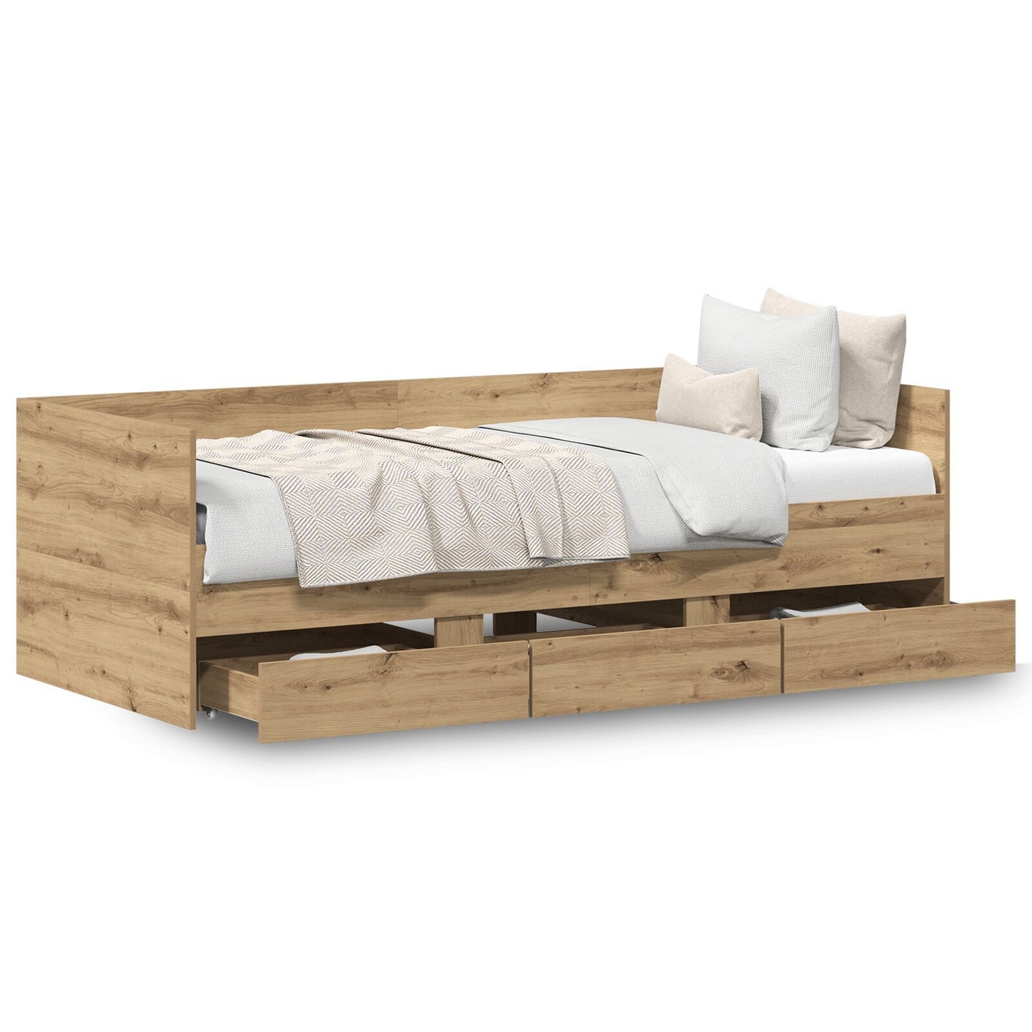 Seng med skuff Artisan Eik 90 x 200 cm Konstruert tre