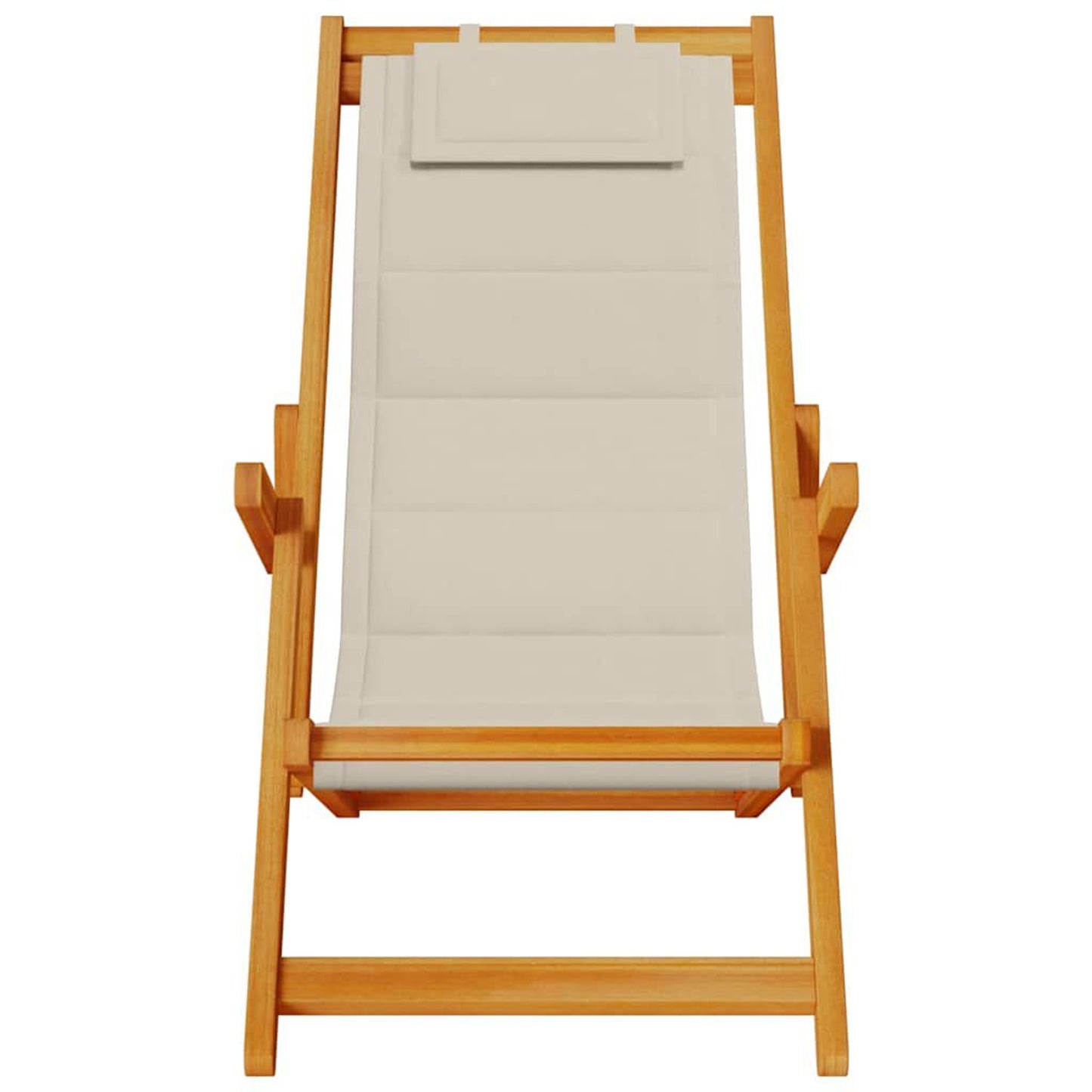 Strandstol med pute 2 pcs Brun Solid akasietre
