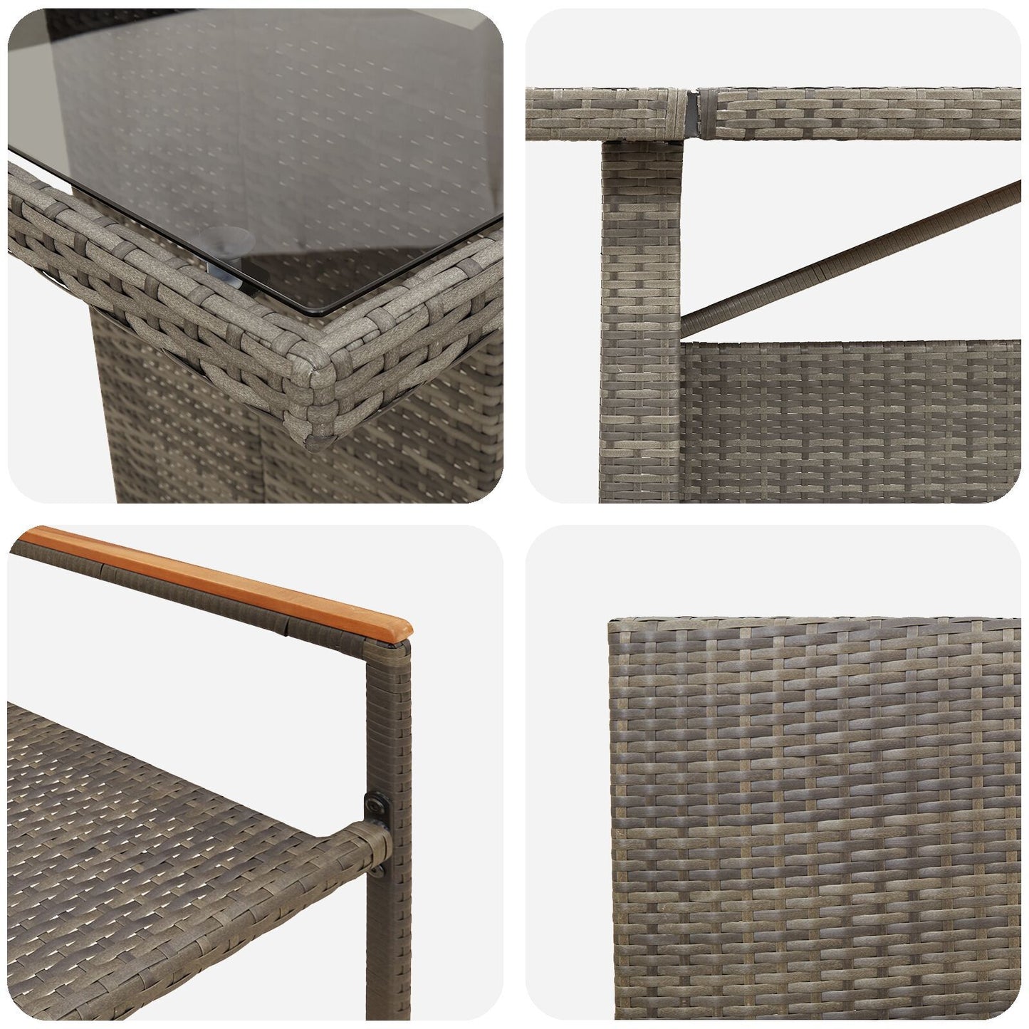 Hage Spisegruppe 9 pcs Beige polyrotting