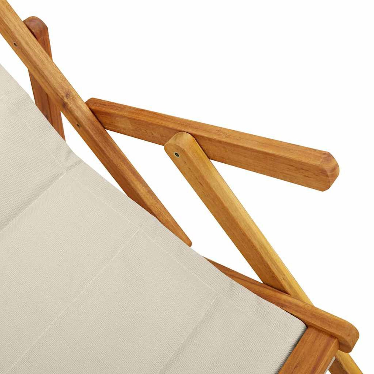 Strandstol med pute 2 pcs Brun Solid akasietre