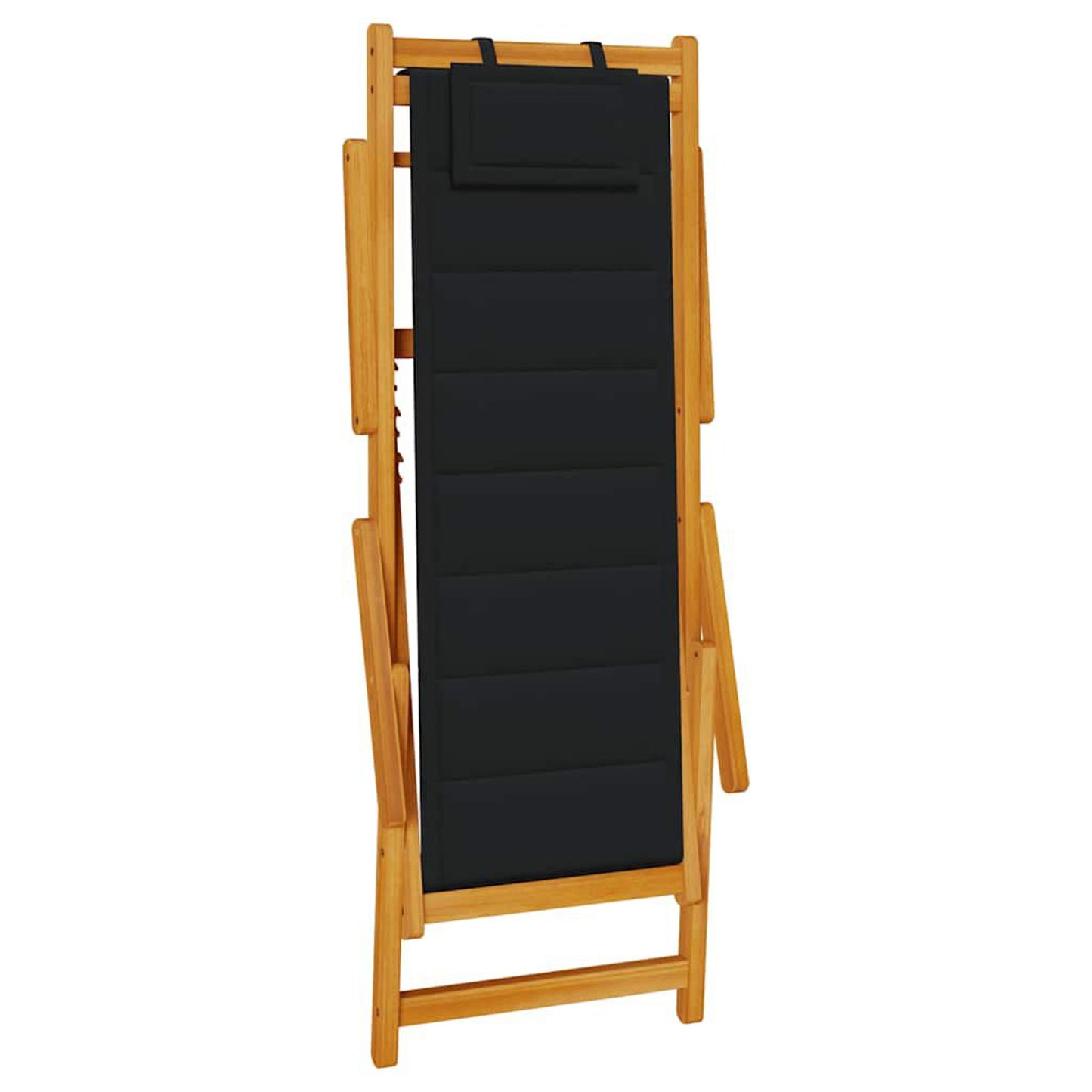 Strandstol med pute 2 pcs Brun Solid akasietre