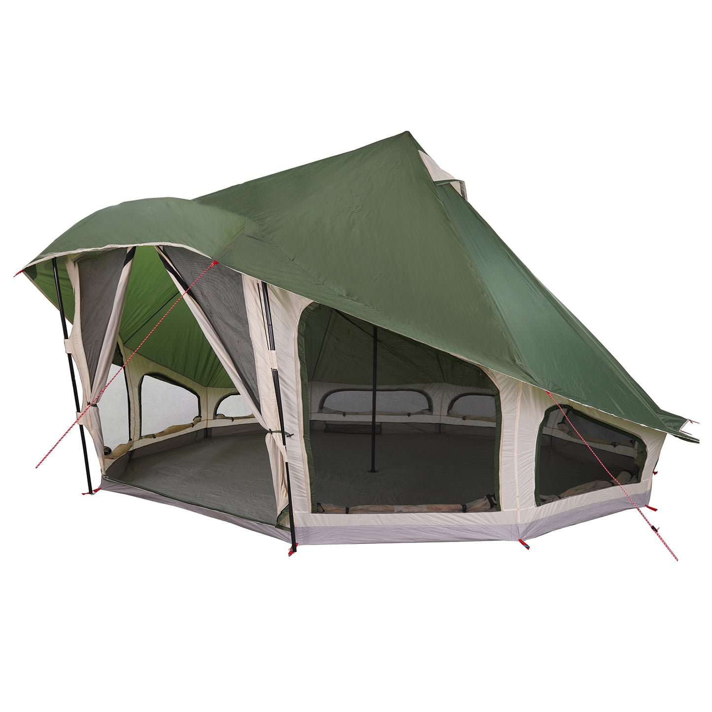 Tipi telt med tak med lagring grønn 508 x 470 x 300 cm taft