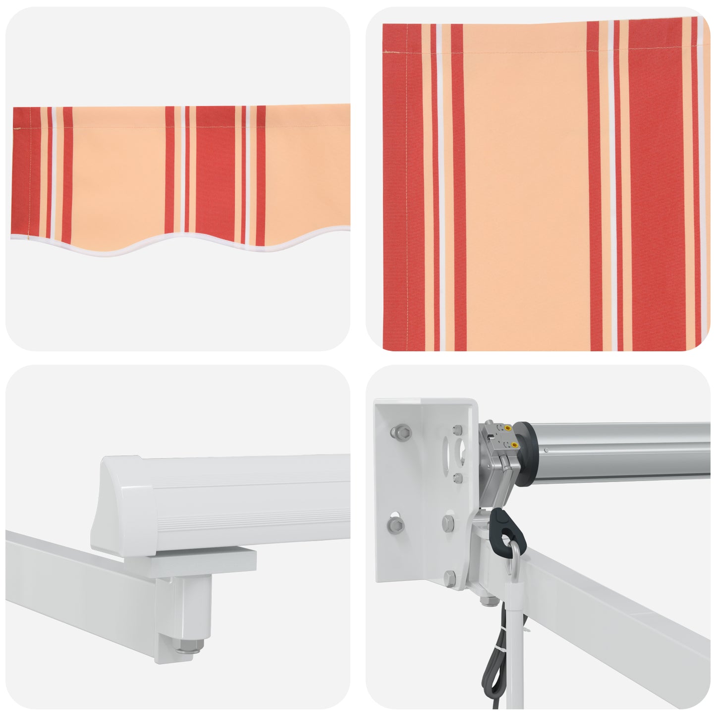 Uttrekkbar markise Gul og oransje 350 x 250 x 165 cm