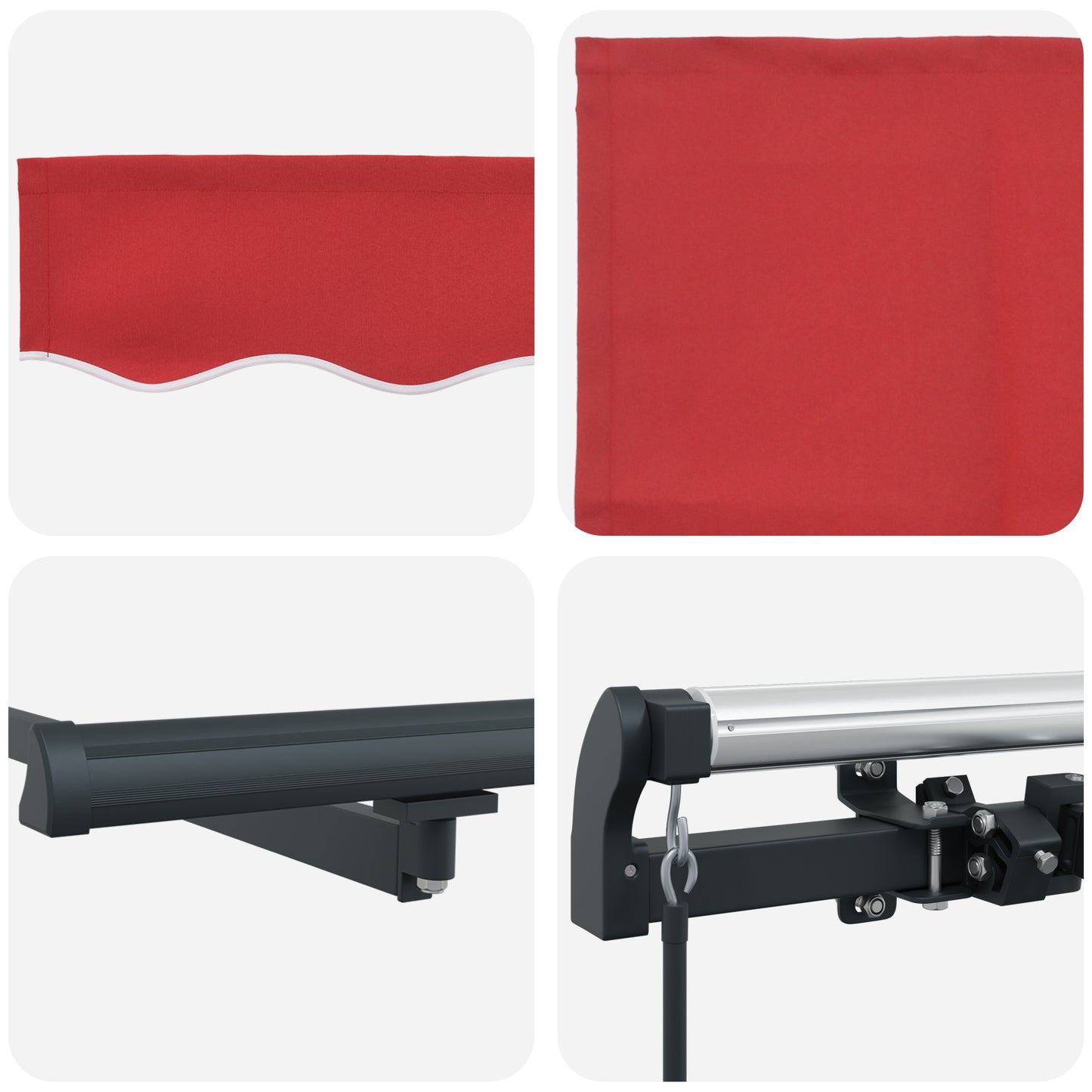 Uttrekkbar markise Rød 400 × 300 cm Polyester og aluminium