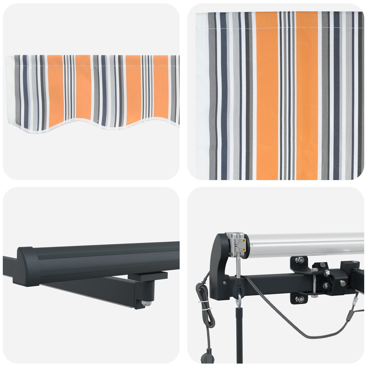 Uttrekkbar markise Flerfarget 400 × 300 cm Polyester