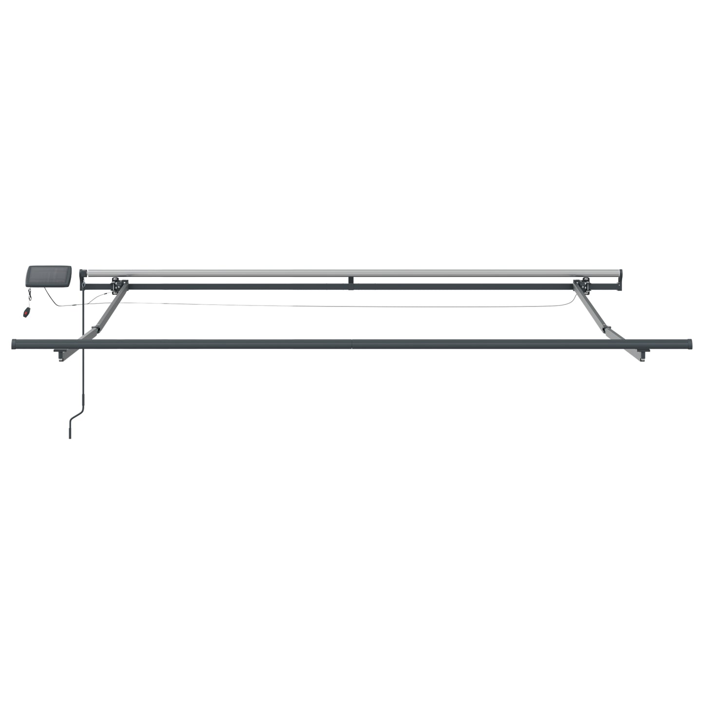 Uttrekkbar markise Hvit 350 x 250 cm Stoff og Aluminium