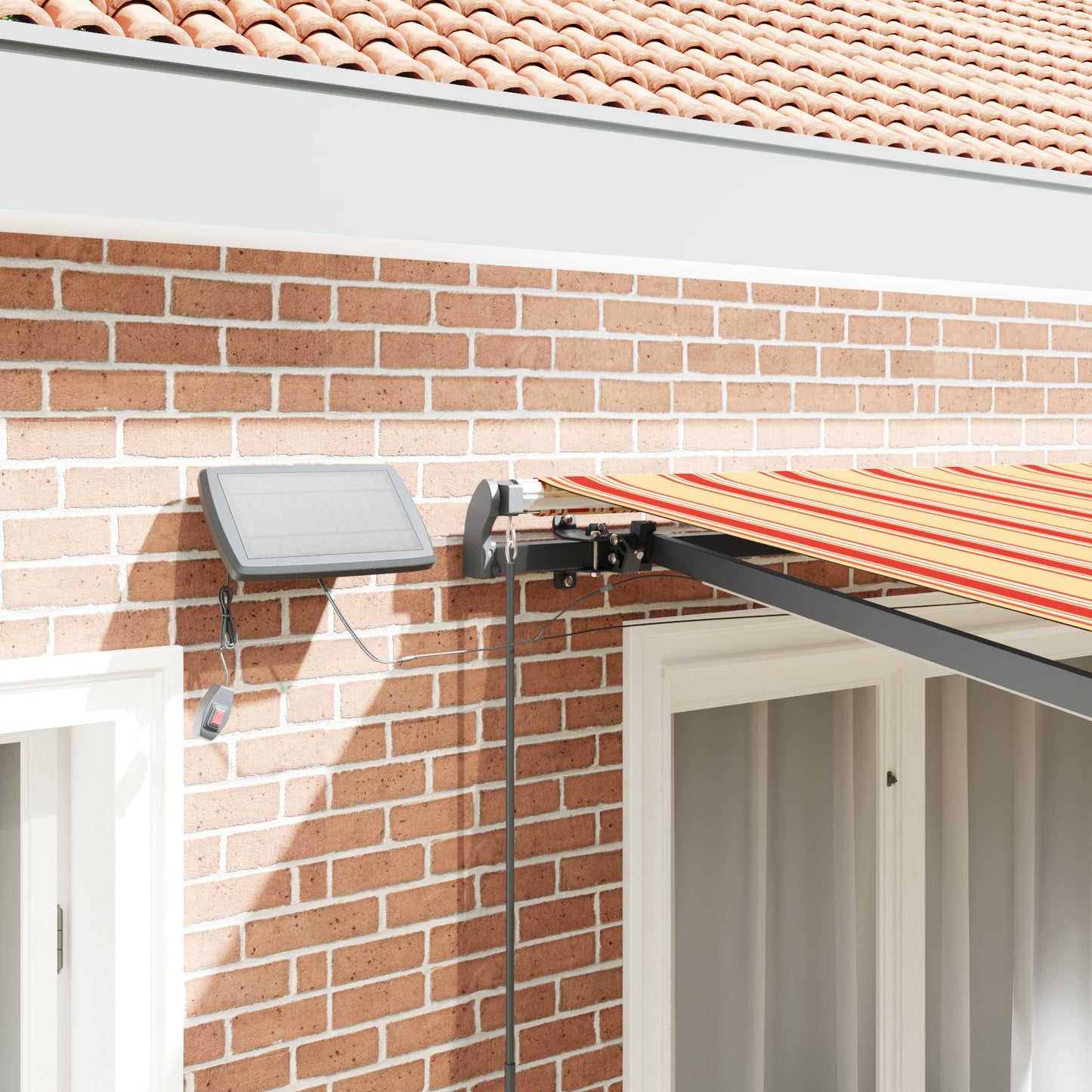 Uttrekkbar markise Gul og oransje 350 x 250 cm