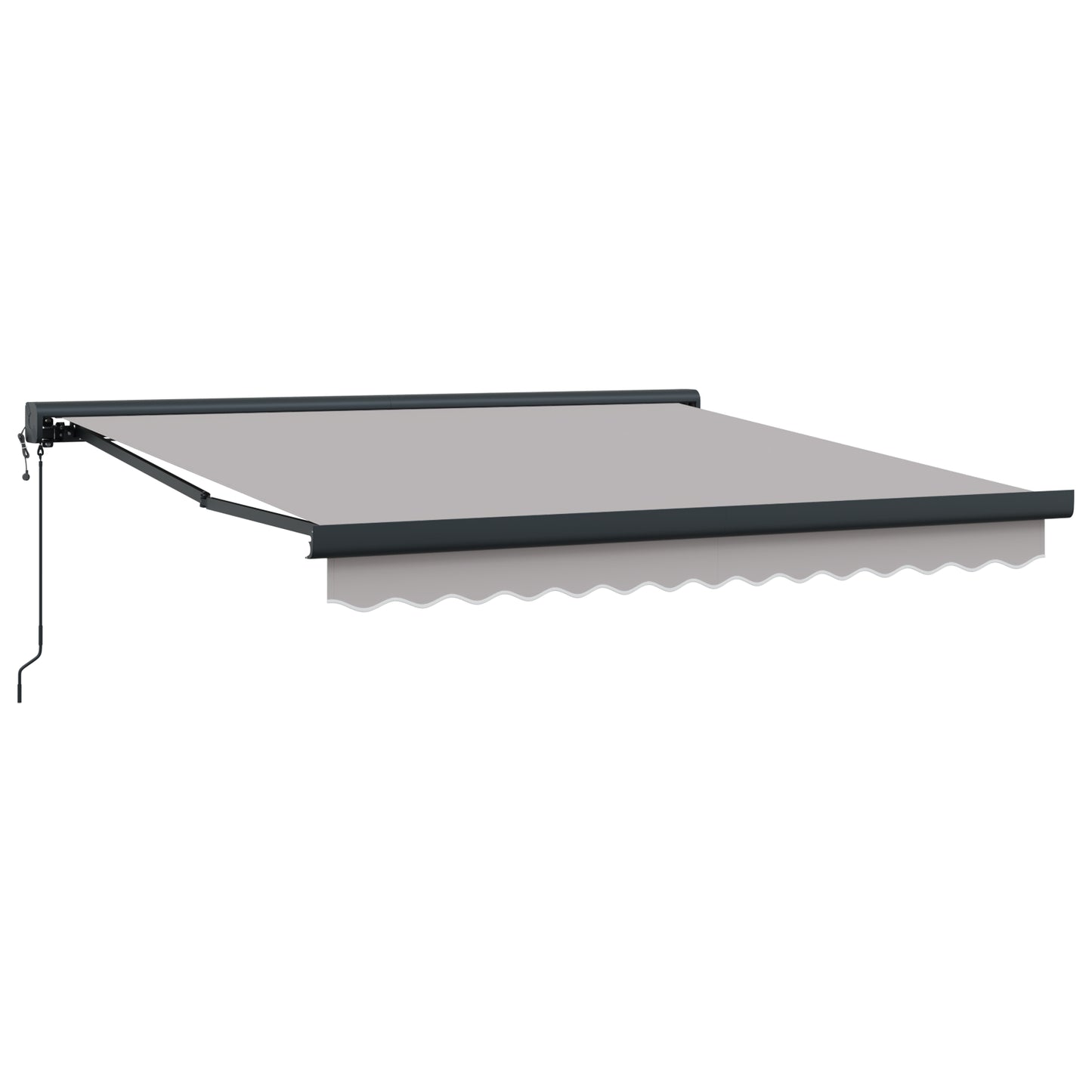 Uttrekkbar markise Lysegrå 300 x 250 x 165 cm Stoff og Metall