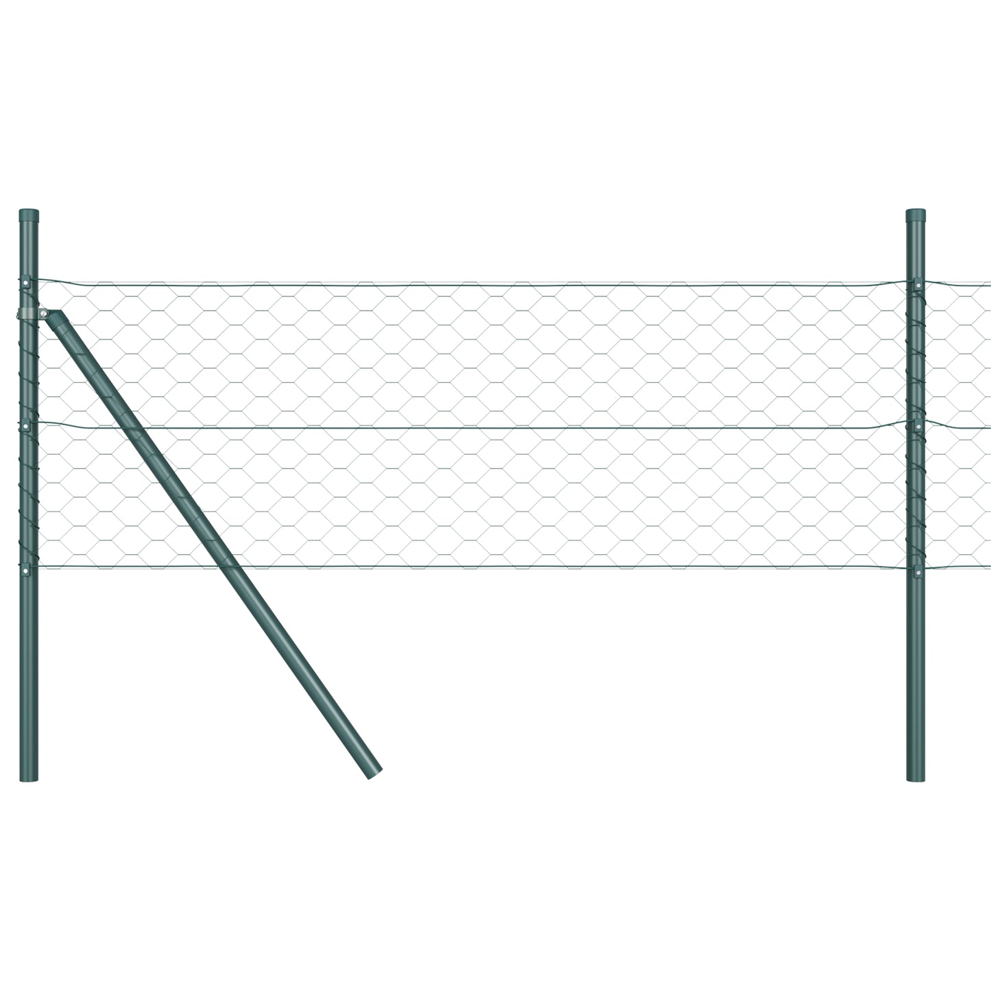 Sekskantet gjerde grunstift 100 x 1,4 m PVC-belagt stål Grønn