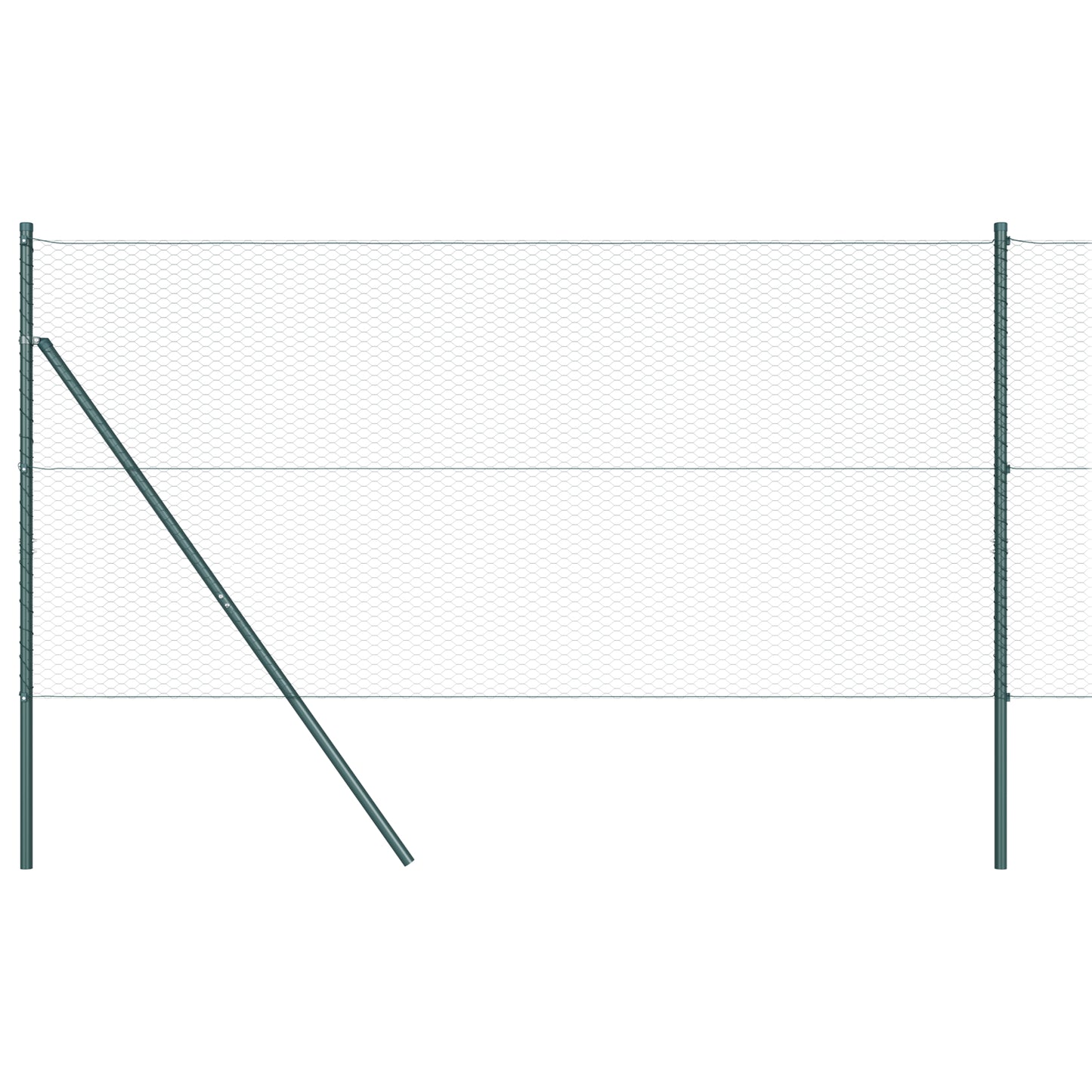 Sekskantet gjerde grunstift 100 x 1,6 m PVC-belagt stål Grønn