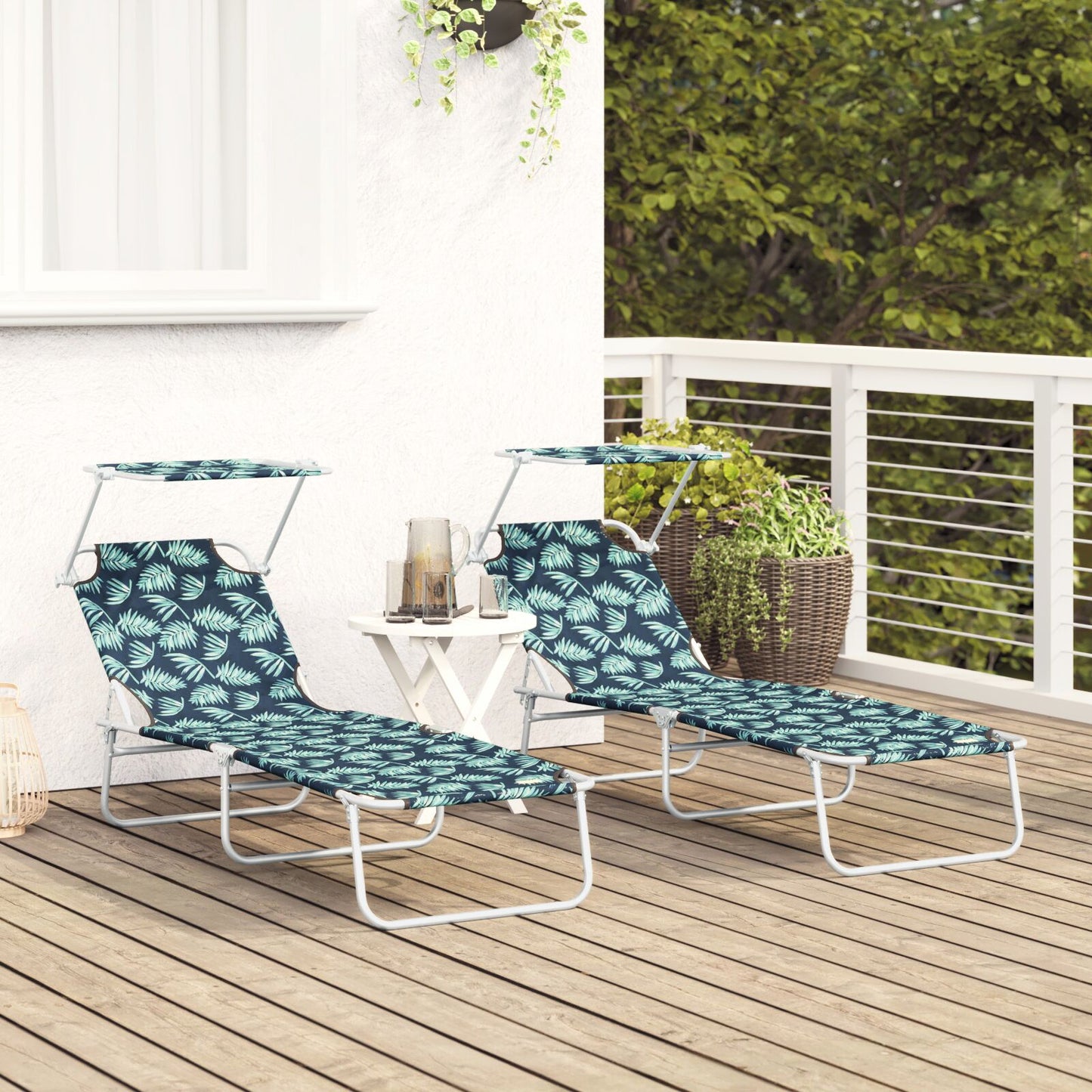 Solstol 2 pcs grønn 58 x 188 x 77cm Polyester