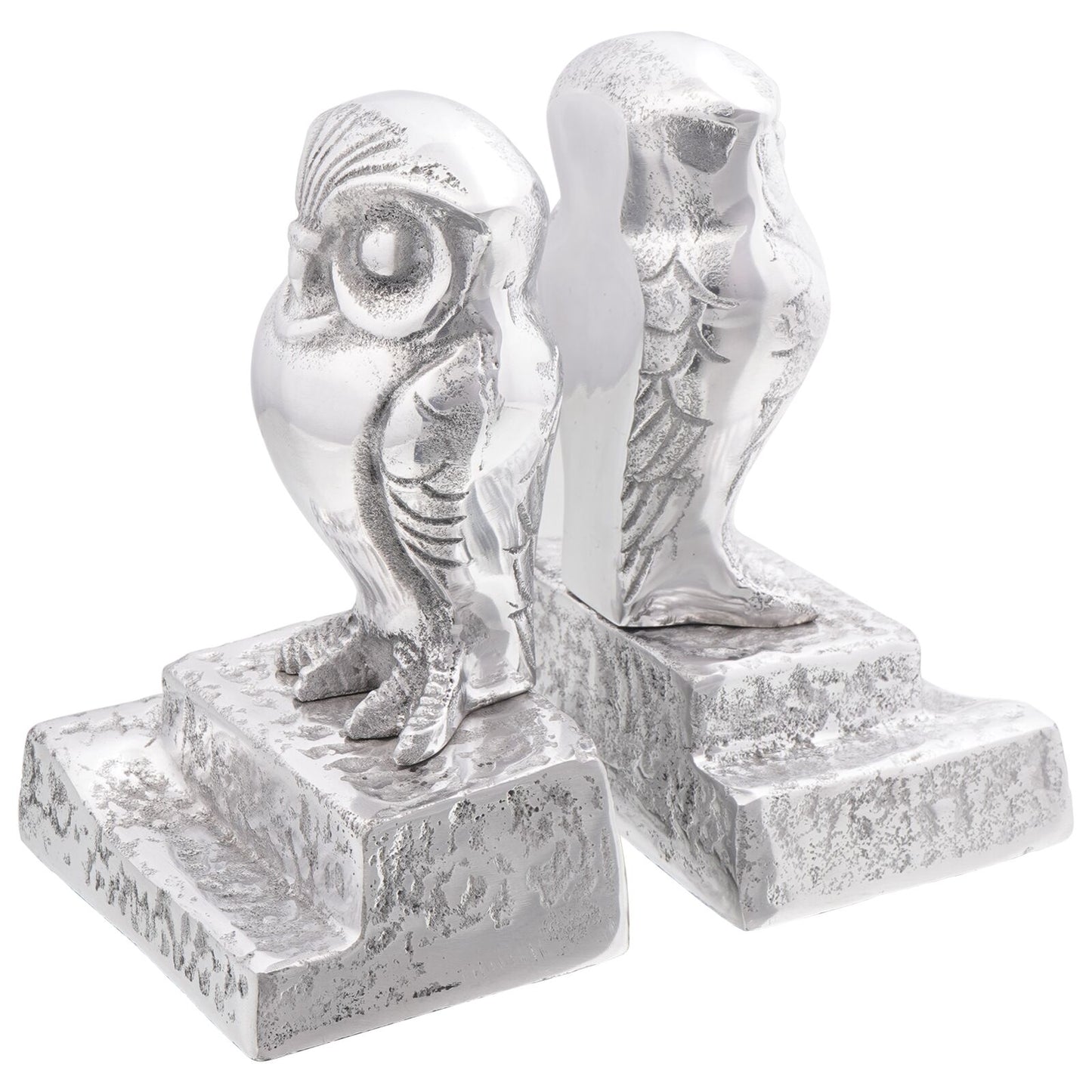 Bokstøtter 2 pcs sølv 12 x 9 x 19 cm Aluminium