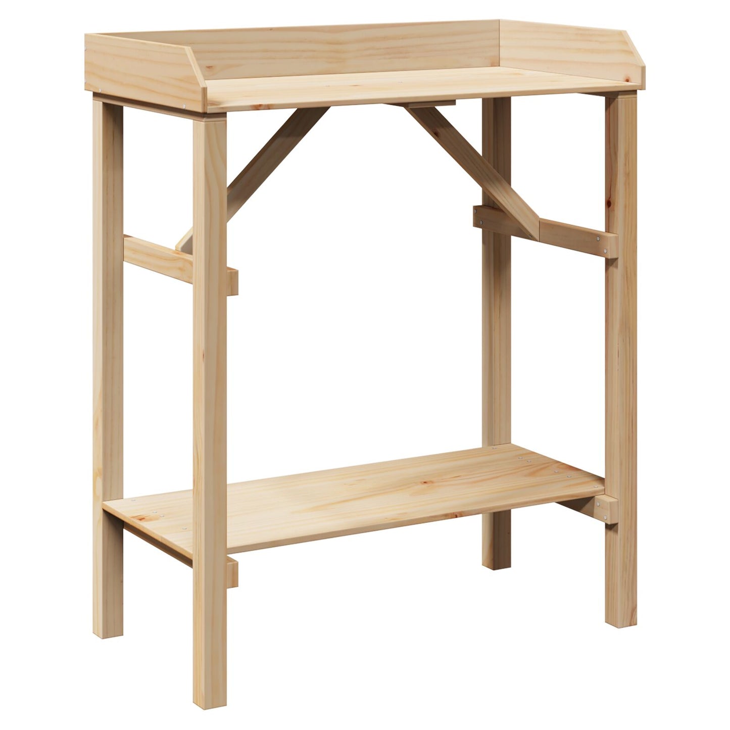 Plantebord med hylle Naturlig 75 x 40 x 90 cm Solid furu tre