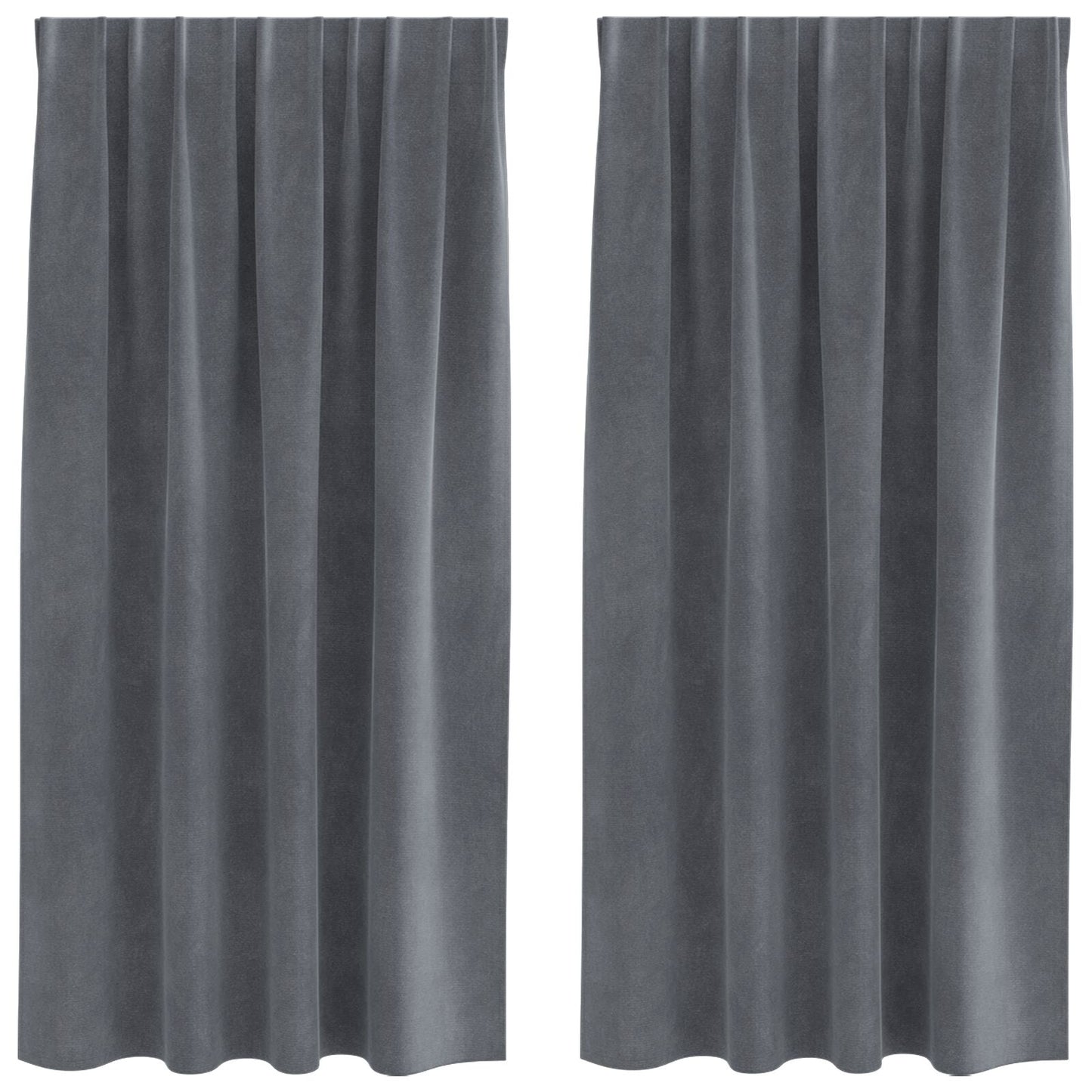 Blendingsgardiner 2 pcs Lysegrå 140 x 175 cm Fløyel