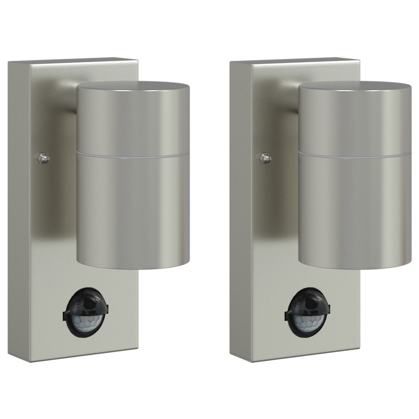 Utevegglampe 2 pcs sølv 6,5 x 10,5 x 16 cm