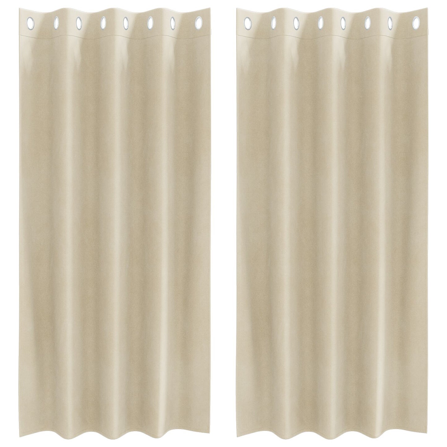 Blendingsgardiner 2 pcs Krem 140 x 175 cm Fløyel