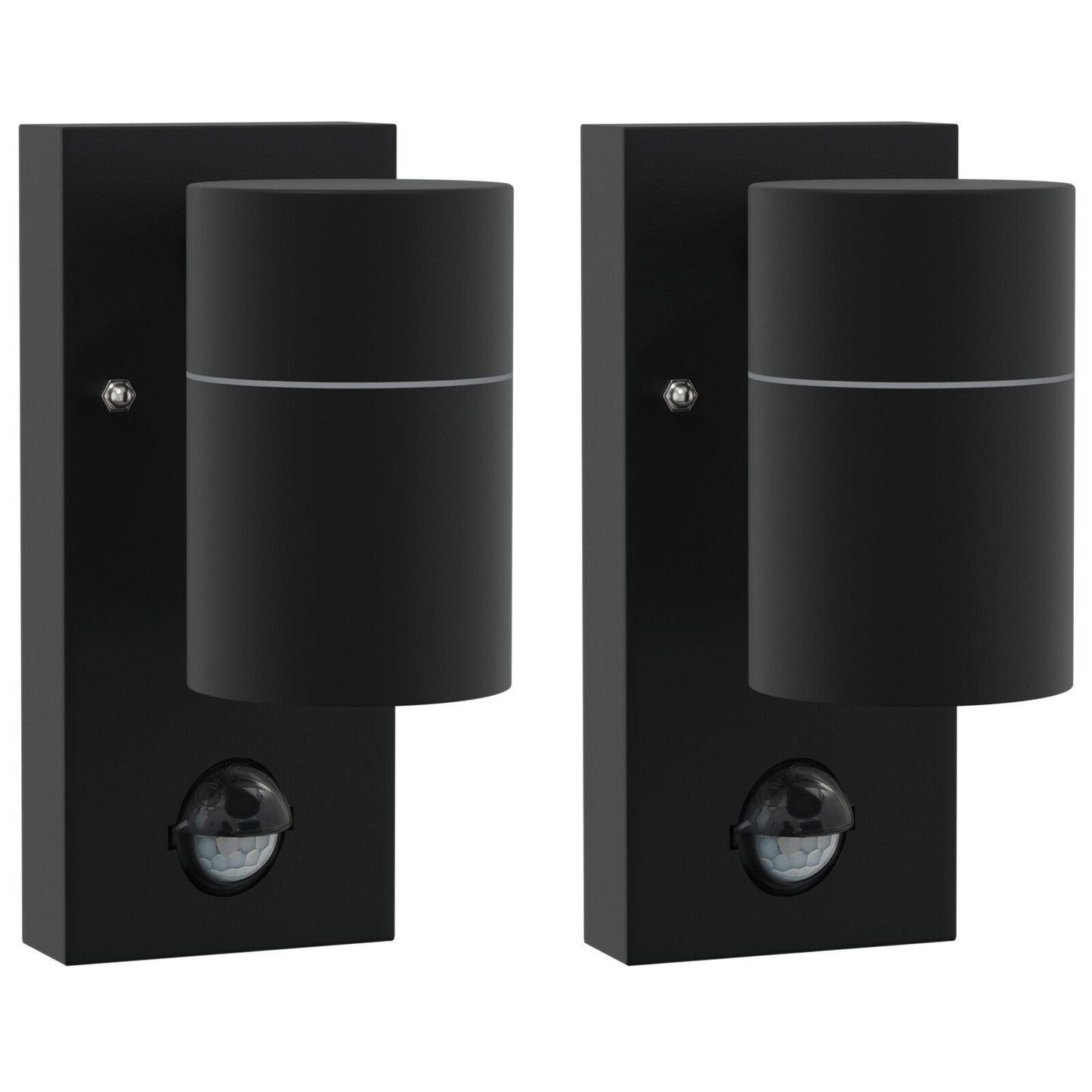 Utevegglampe 2 pcs Svart 6,5 x 10,5 x 16 cm