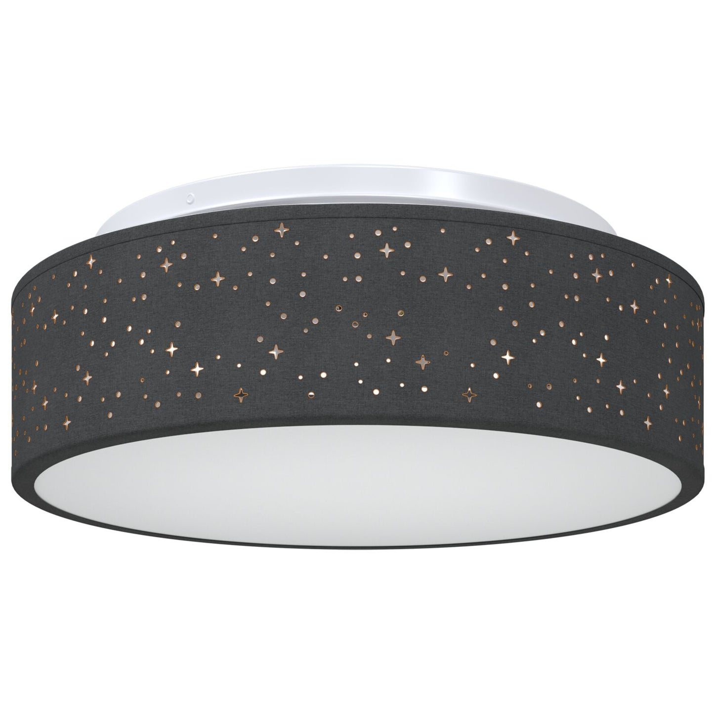 Taklampe med søkelys Svart 38 x 38 x 13,5 cm stoff