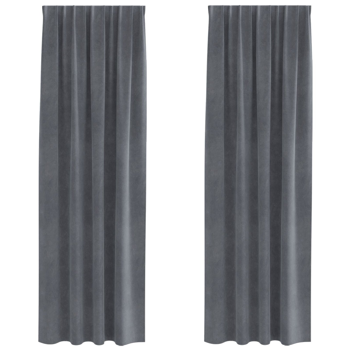 Blendingsgardiner 2 pcs Lysegrå 140 x 245 cm Fløyel