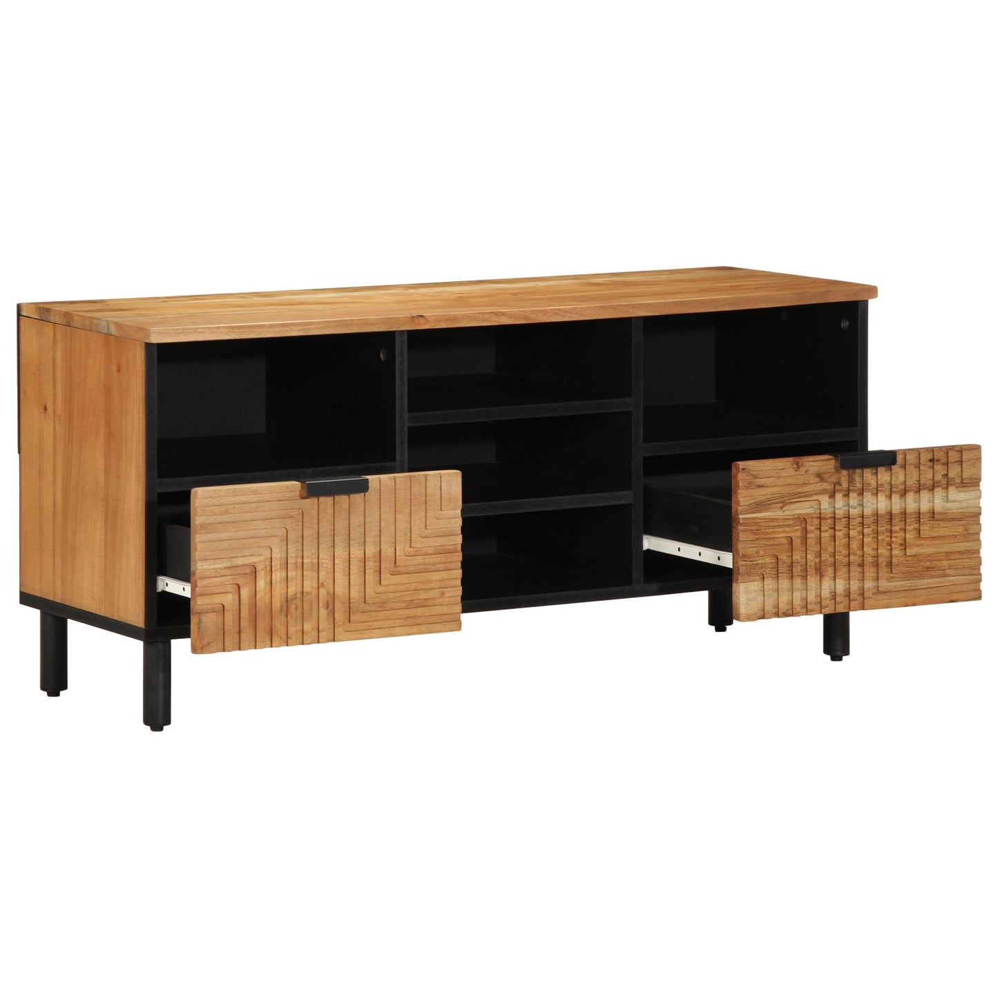 TV-skap med skuff Brun 100 x 33,5 x 46 cm Massiv mango tre