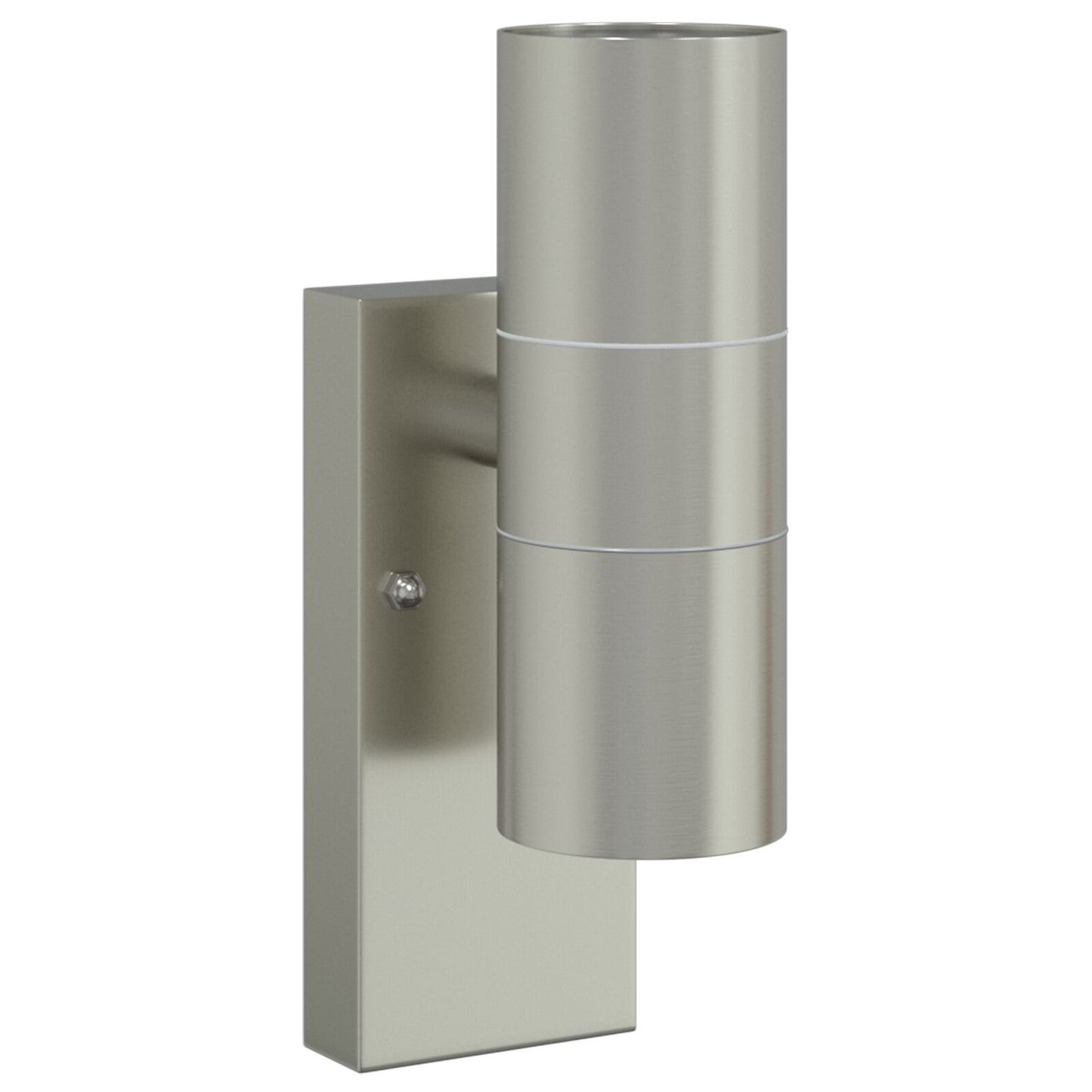 Utevegglampe sølv 7 x 10 x 22 cm Rustfritt Stål og Glass