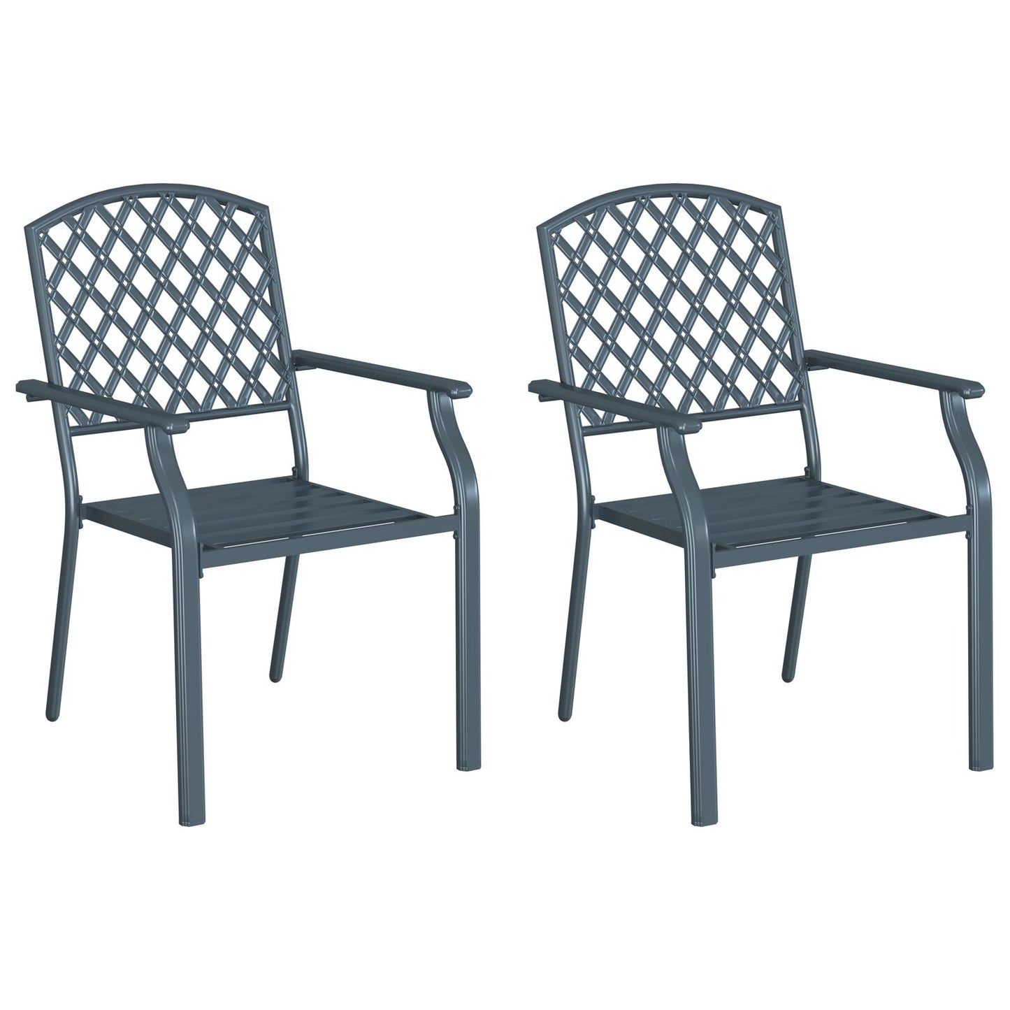 Hage Stol 2 pcs Antrasitt 56 x 65 x 89 cm Stål