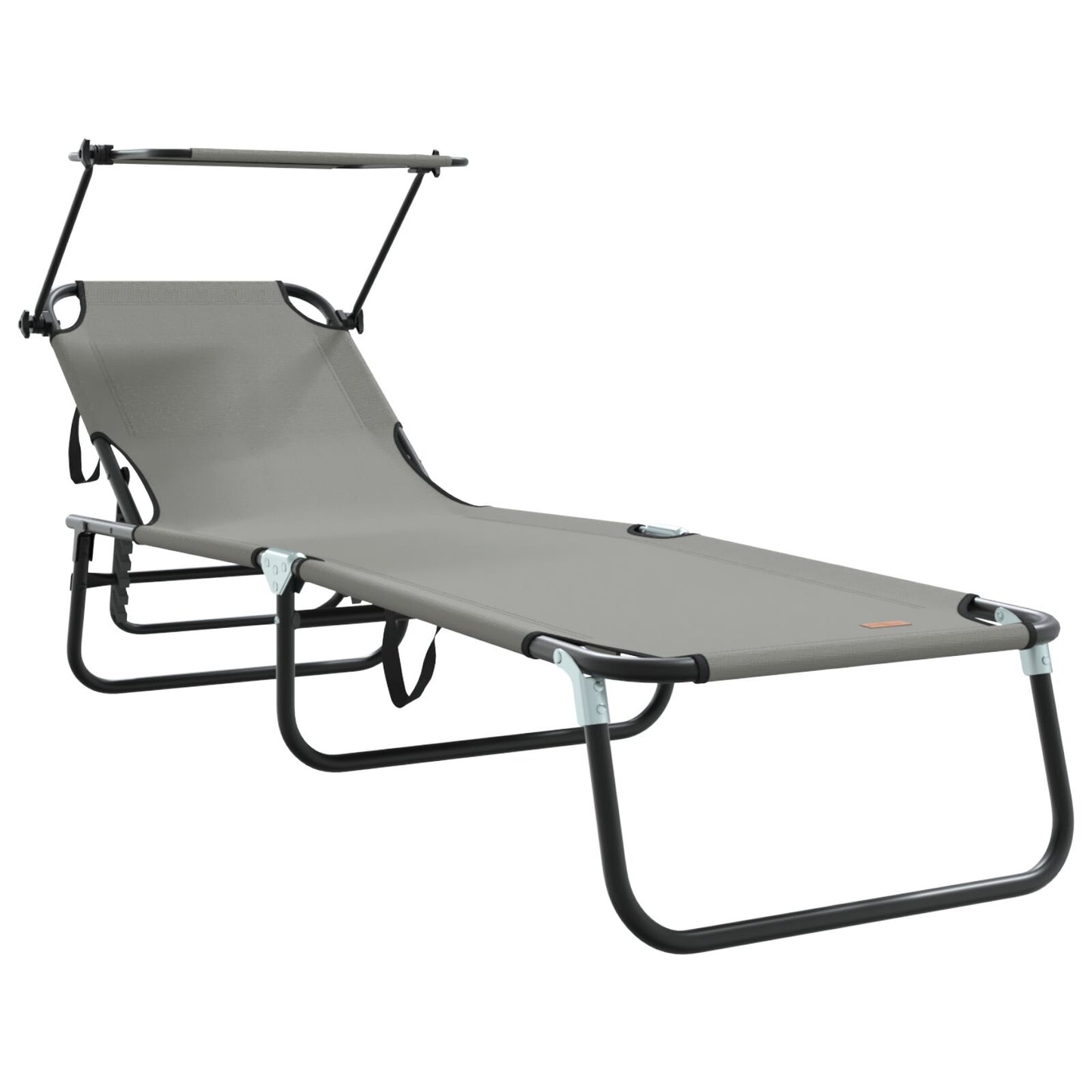 Sammenleggbar solstol Grå 190 x 57 x 81 cm oxford