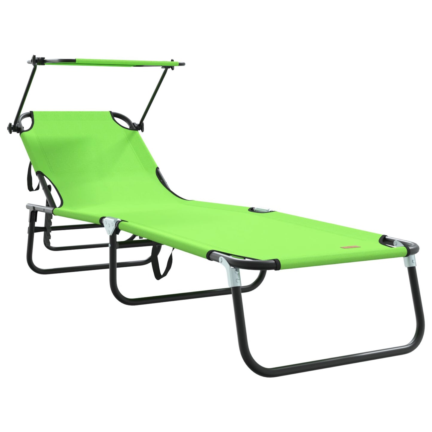 Sammenleggbar solstol grønn 190 x 57 x 81 cm oxford