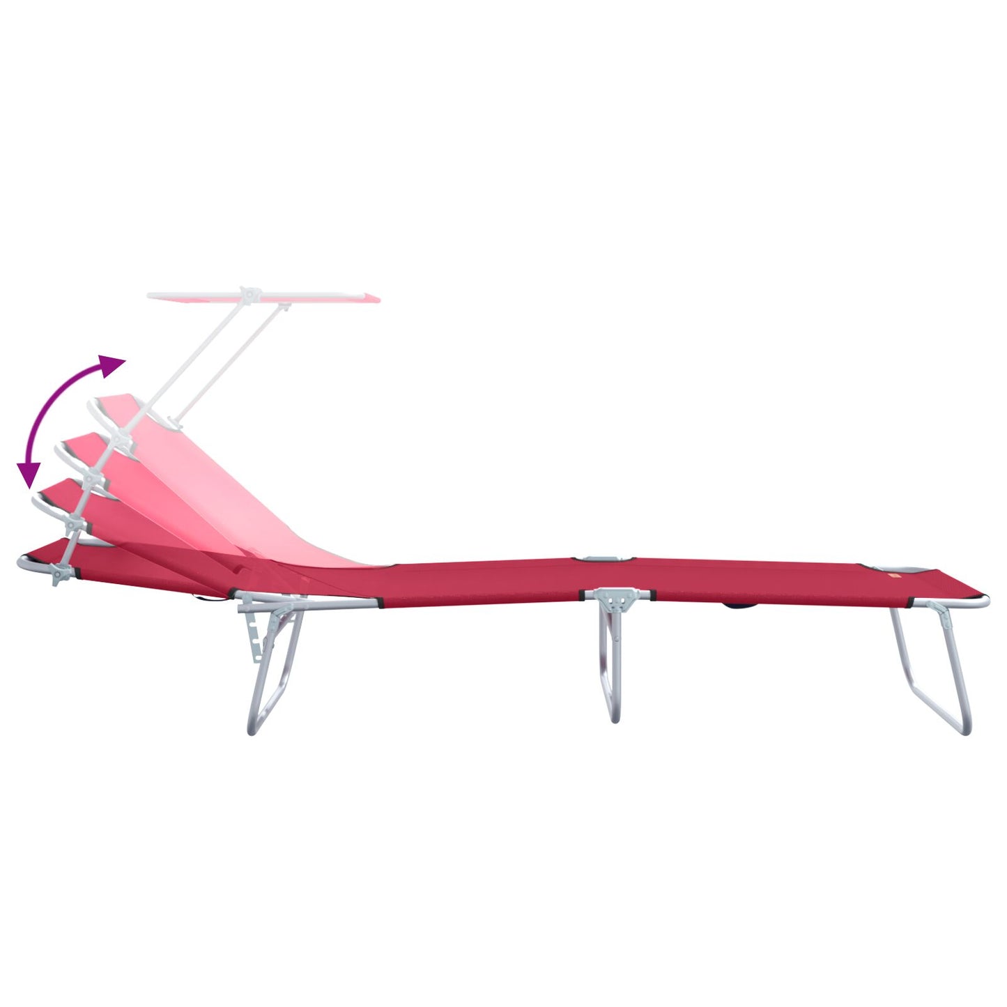 Solstol 2 pcs Rød 58 x 188 x 77cm Polyester