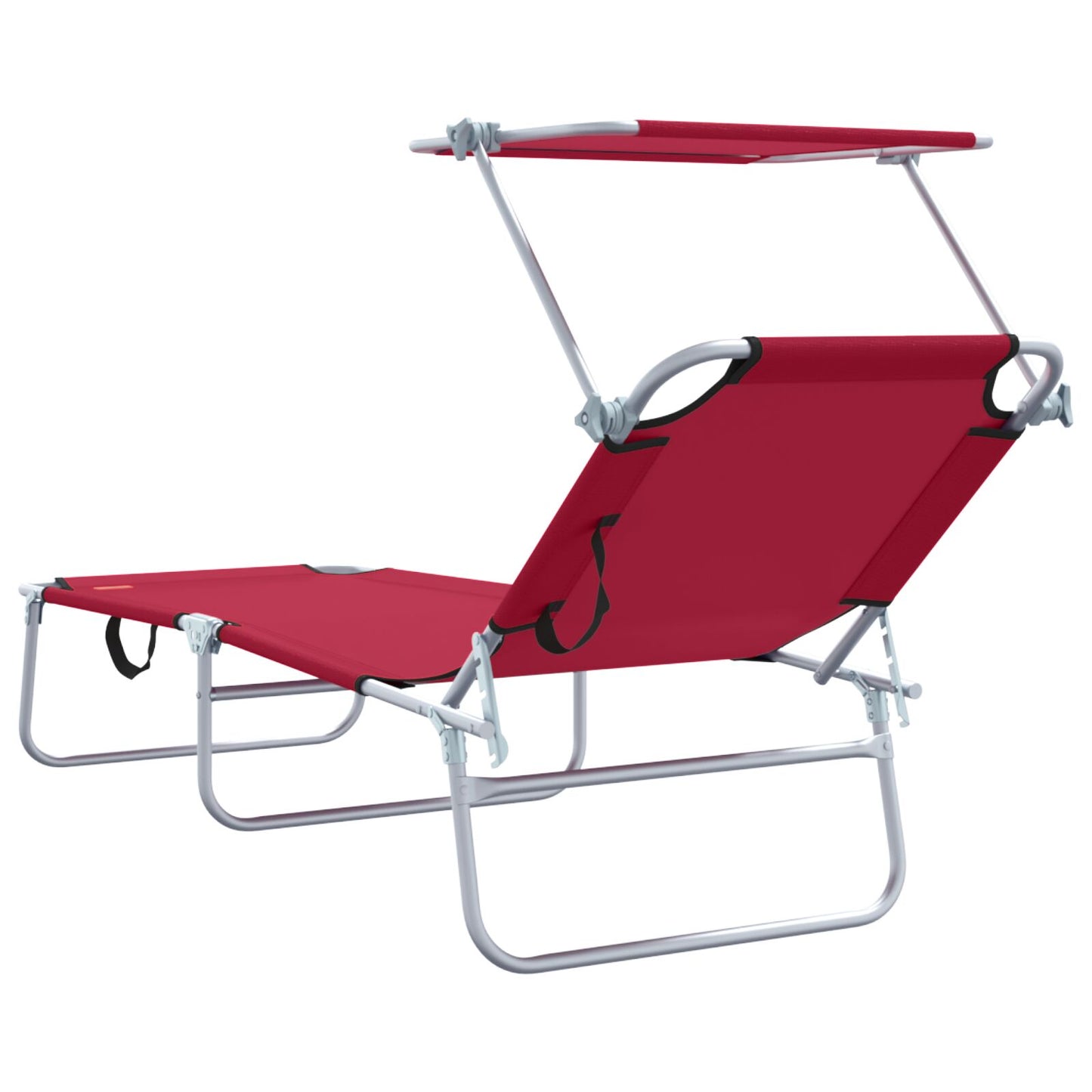 Solstol 2 pcs Rød 58 x 188 x 77cm Polyester