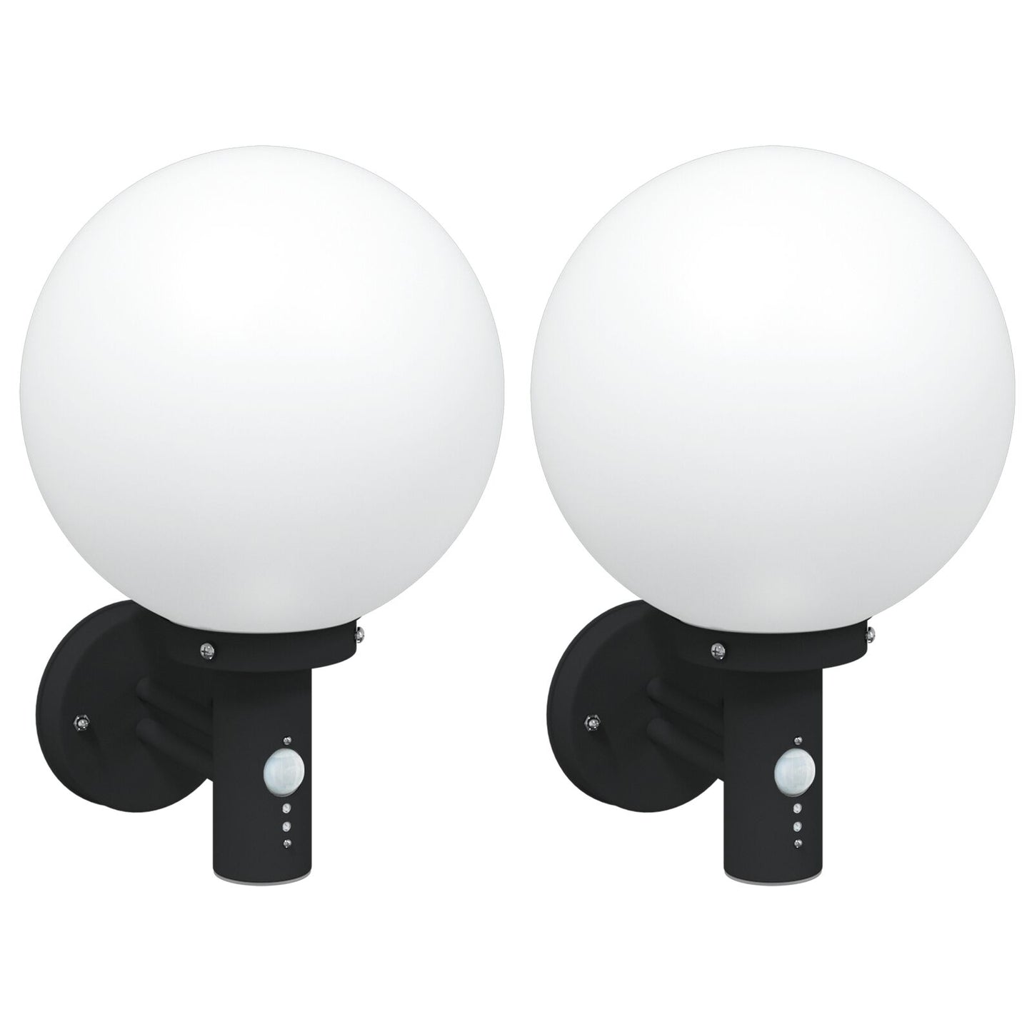 Utevegglampe 2 pcs Svart 28 x 25 x 38 cm
