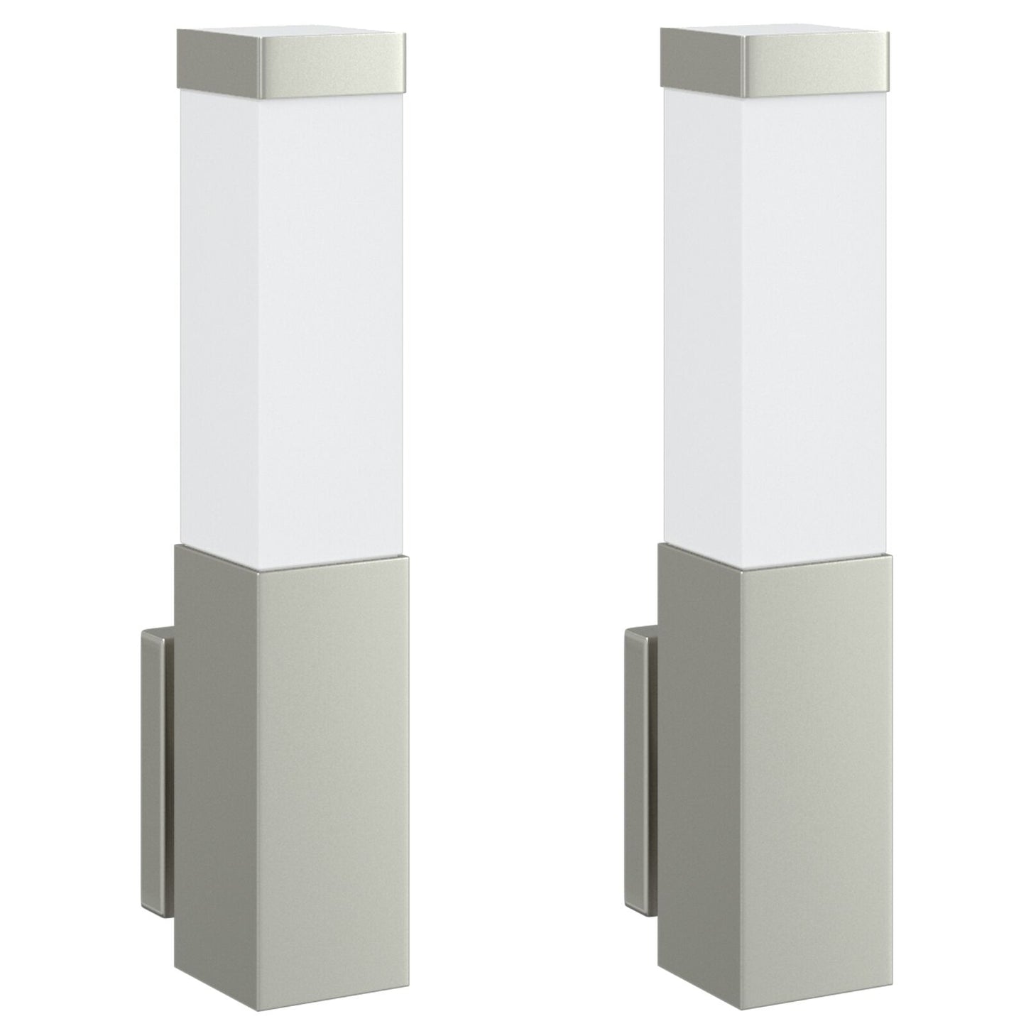 Utevegglampe 2 pcs sølv 10,5 x 6 x 33 cm