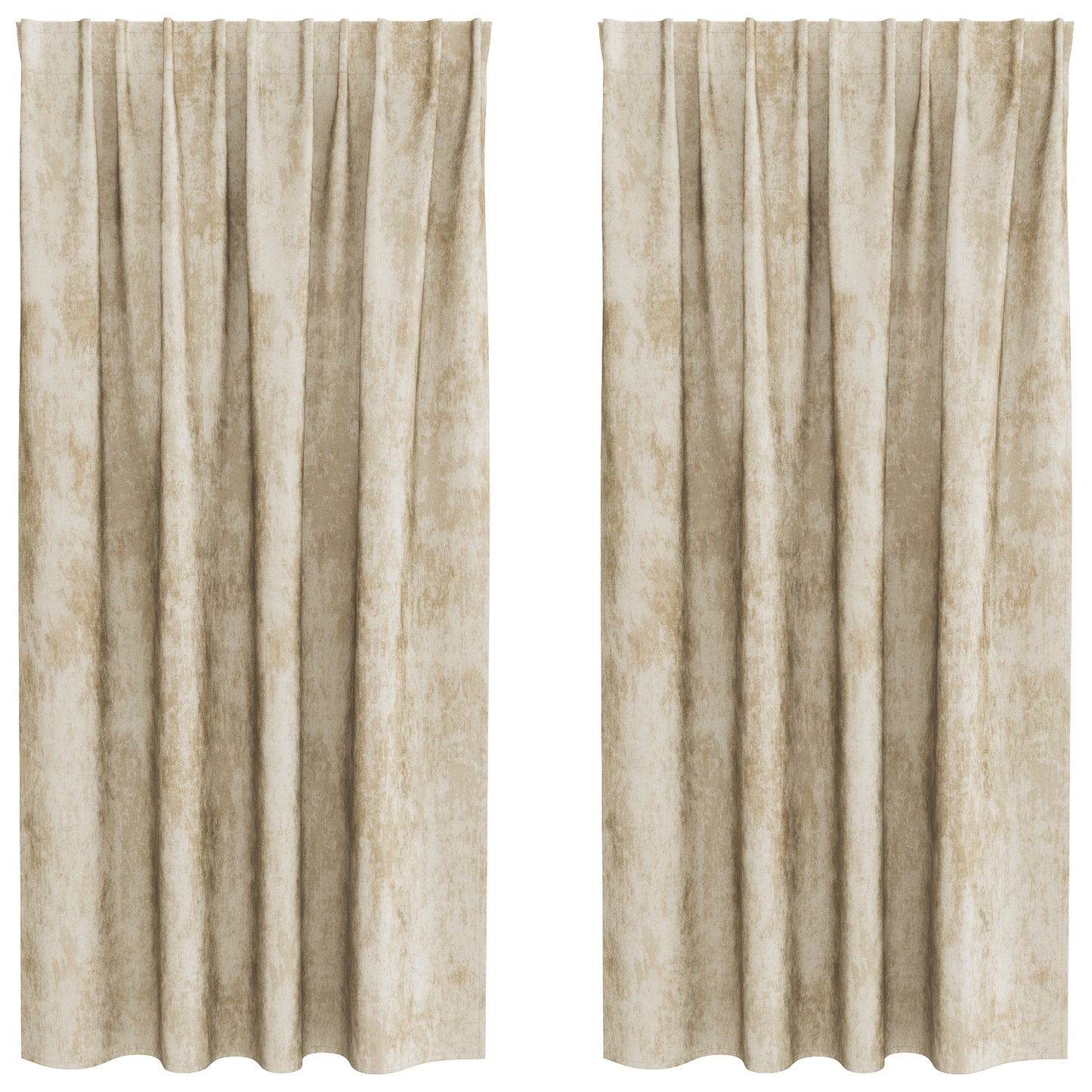 Fløyel Gardiner med gardiner 2 pcs Krem 175 x 140 cm Fløyel