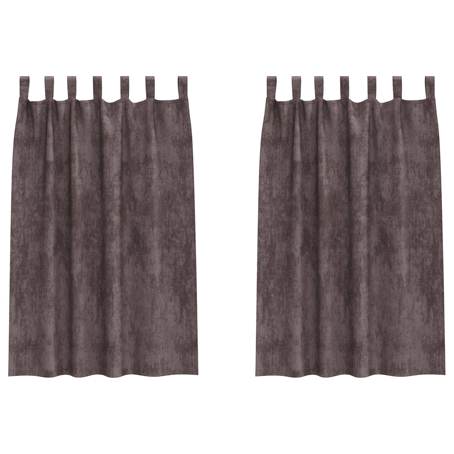 Fløyel Gardiner med gardiner 2 pcs Brun 175 x 140 cm Fløyel