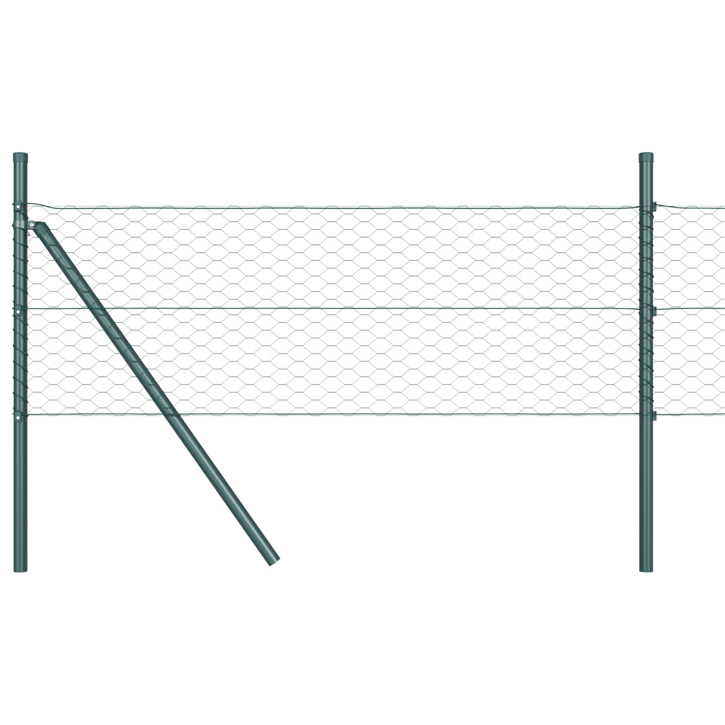 Sekskantet gjerde grunstift 50 x 0,8 m PVC-belagt stål Grønn